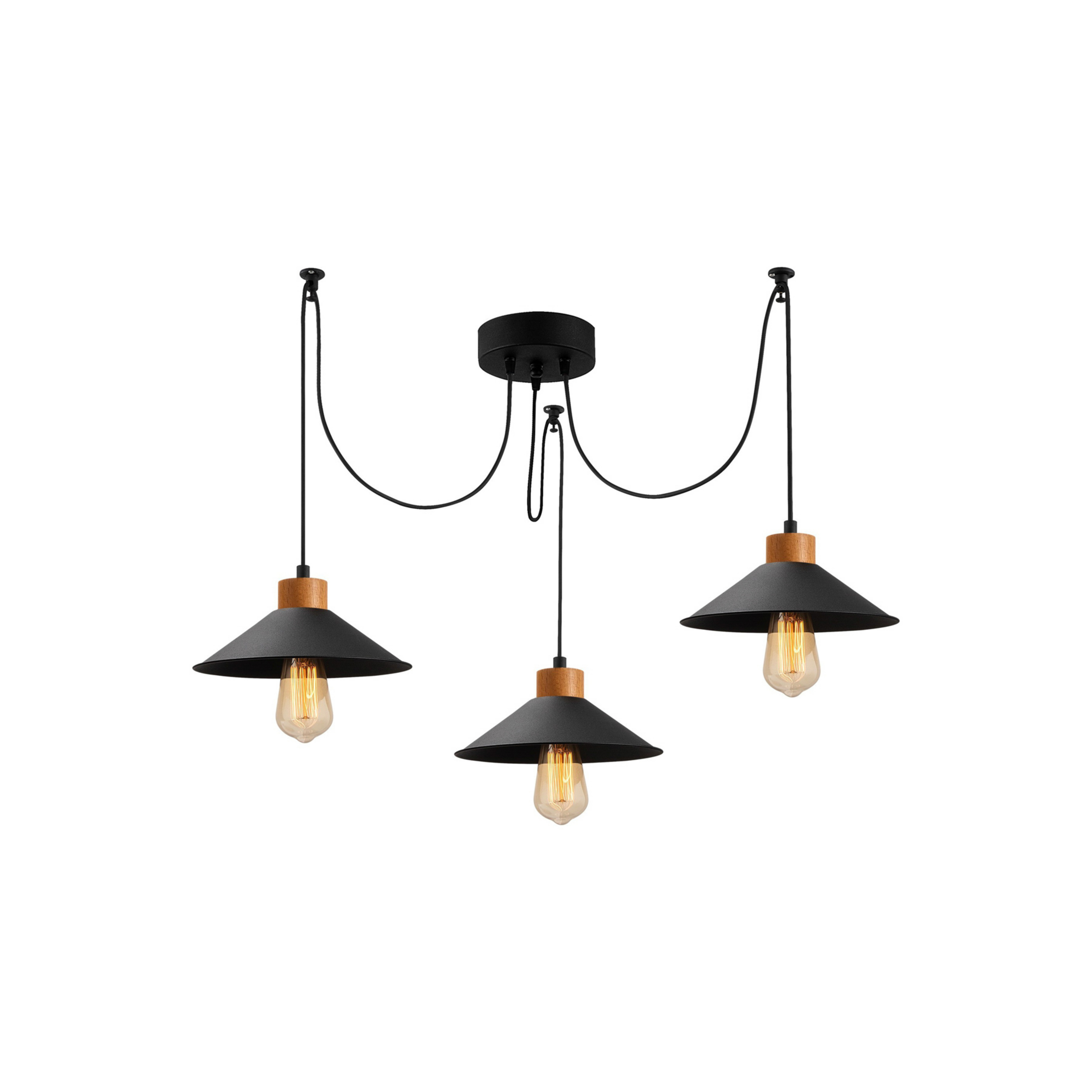 Pendant light Manavgat N-546 3-bulb black