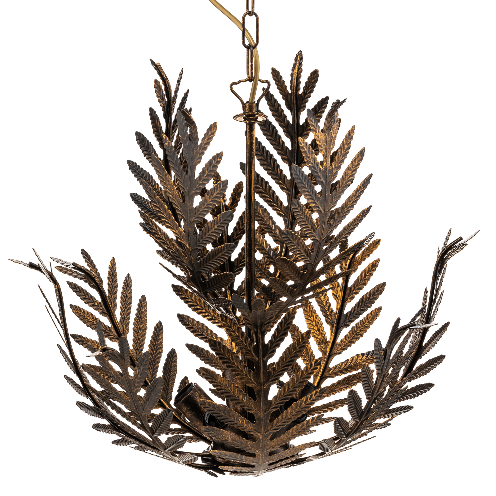 Felce hanging light as a fern in bronze