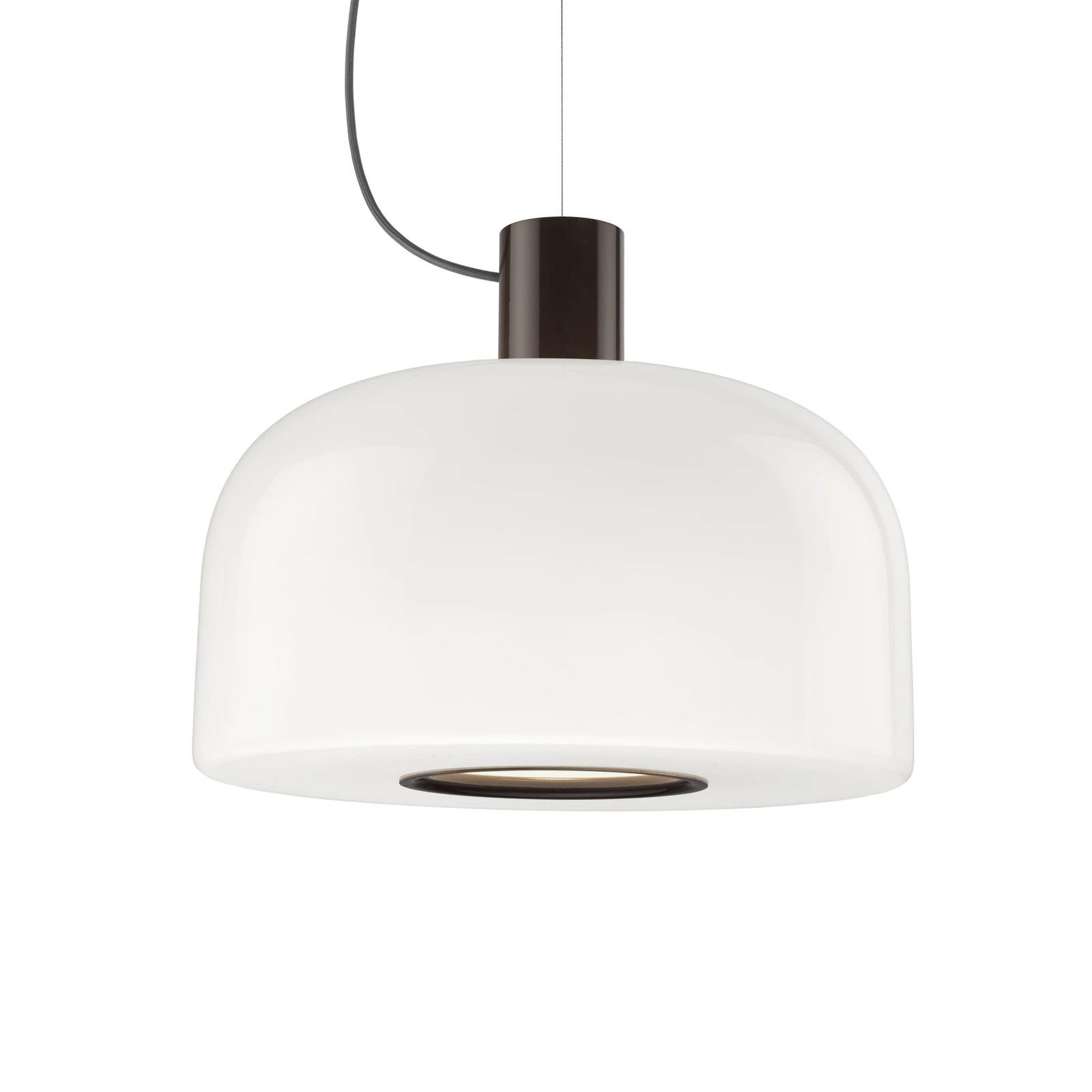 FLOS Bellhop Glass S2 obesek, čokoladno rjava, Ø 45 cm