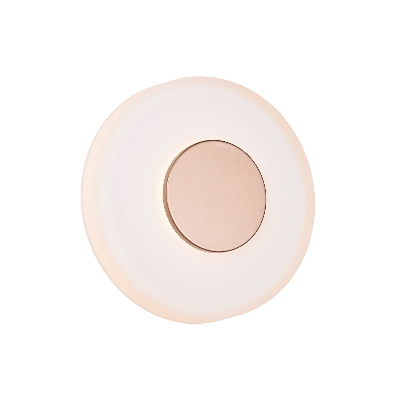 LED-Wandleuchte Celeste, braun/weiß, Ø 22 cm Glas dimmbar