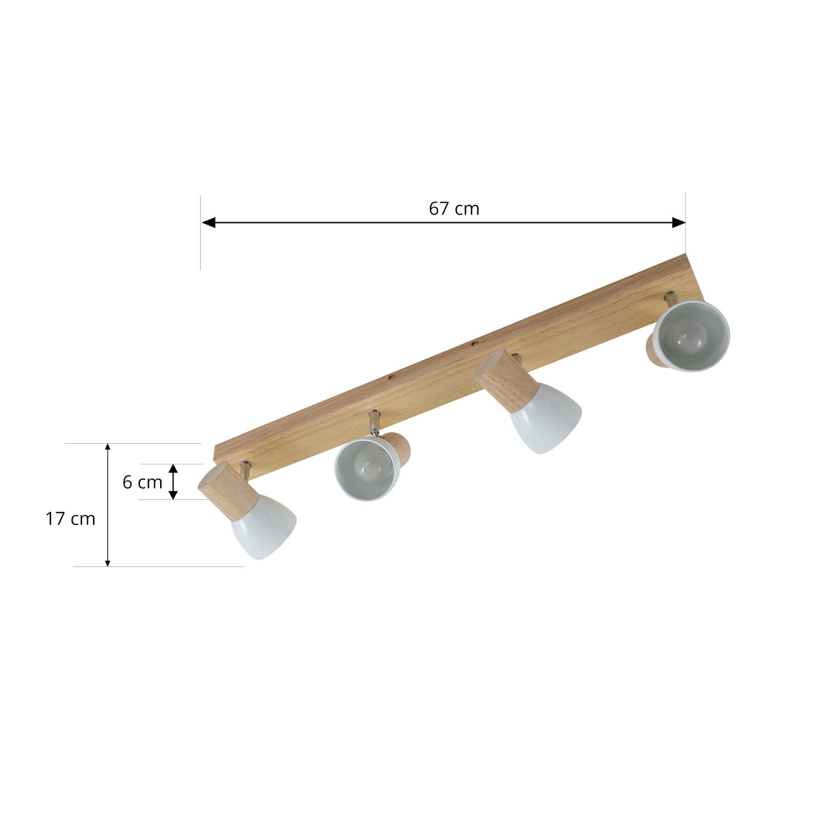 Thorin 4 Ceiling Lamp Wood/White - Lindby
