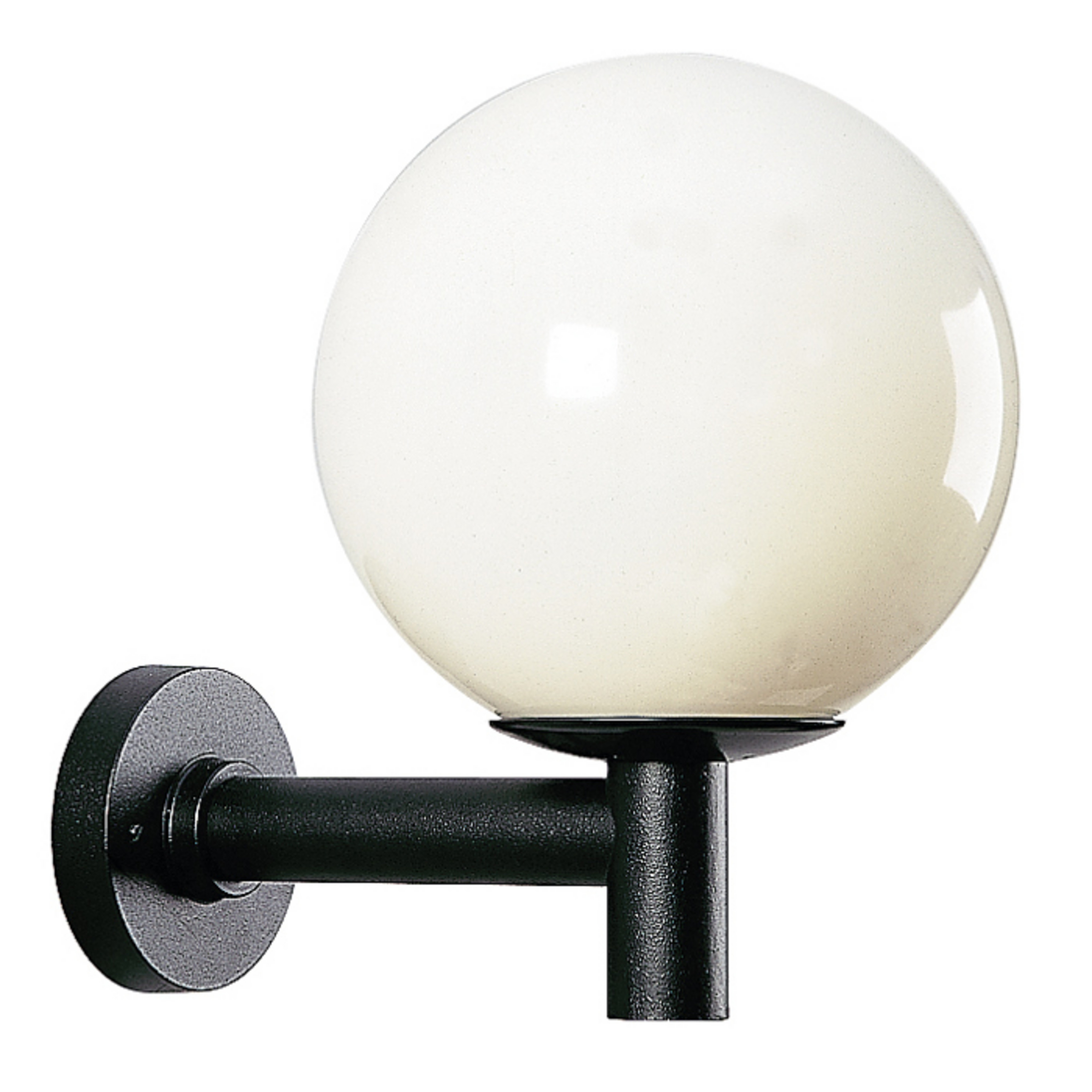 Udendørs væglampe, kugle, plast, Ø 35 cm, sort