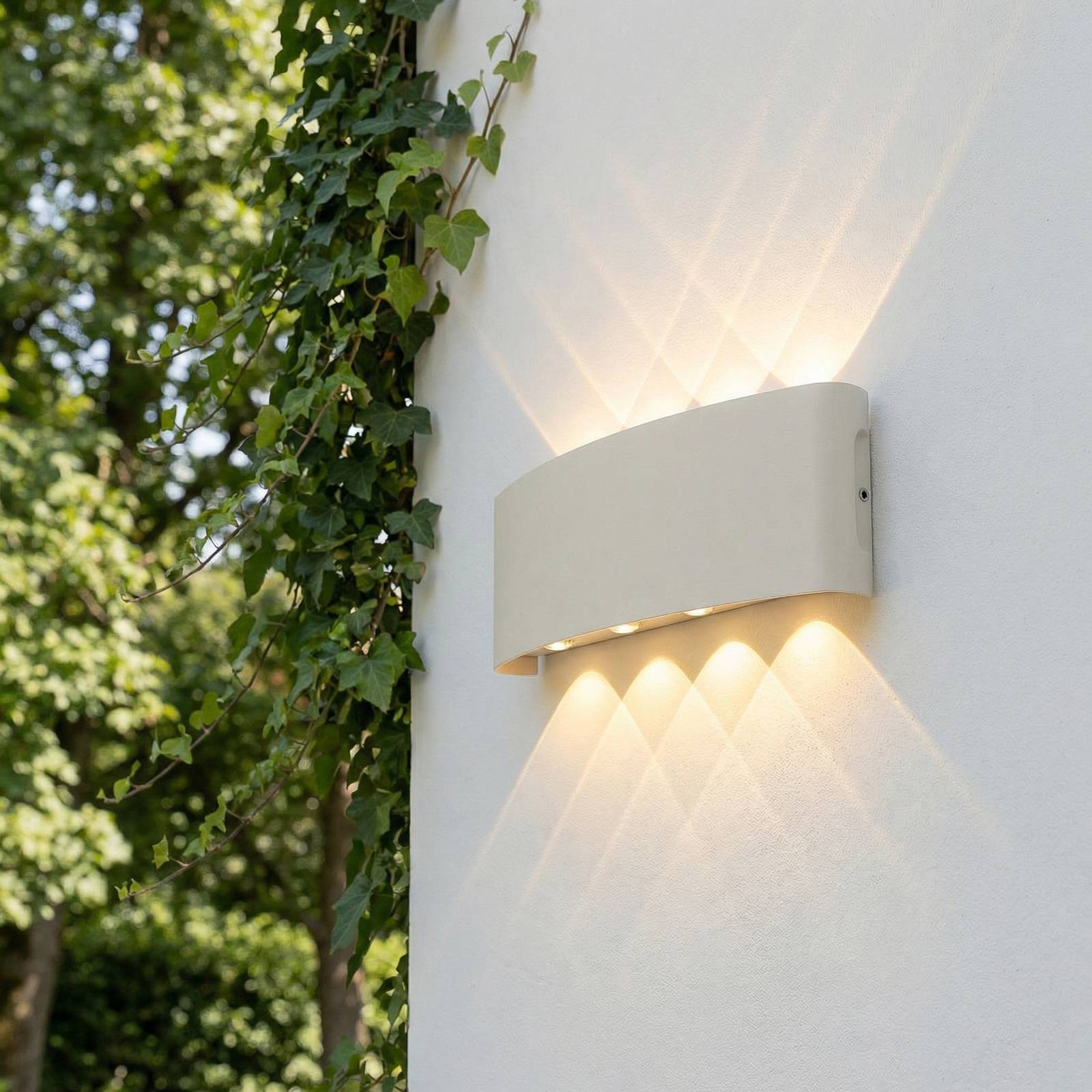 Lindby kinkiet zewnętrzny LED Ithan, 5-punktowy, biały, 27 cm
