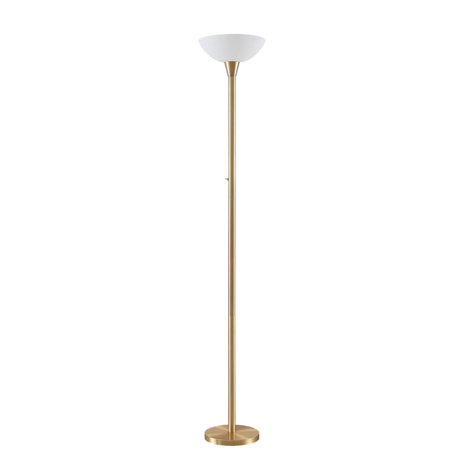 Lindby Stehlampe Ignacia, messingfarben, Glas, 180 cm, E27 Lindby Stehlampe Ignacia, messingfarben, Glas, 180 cm, E27