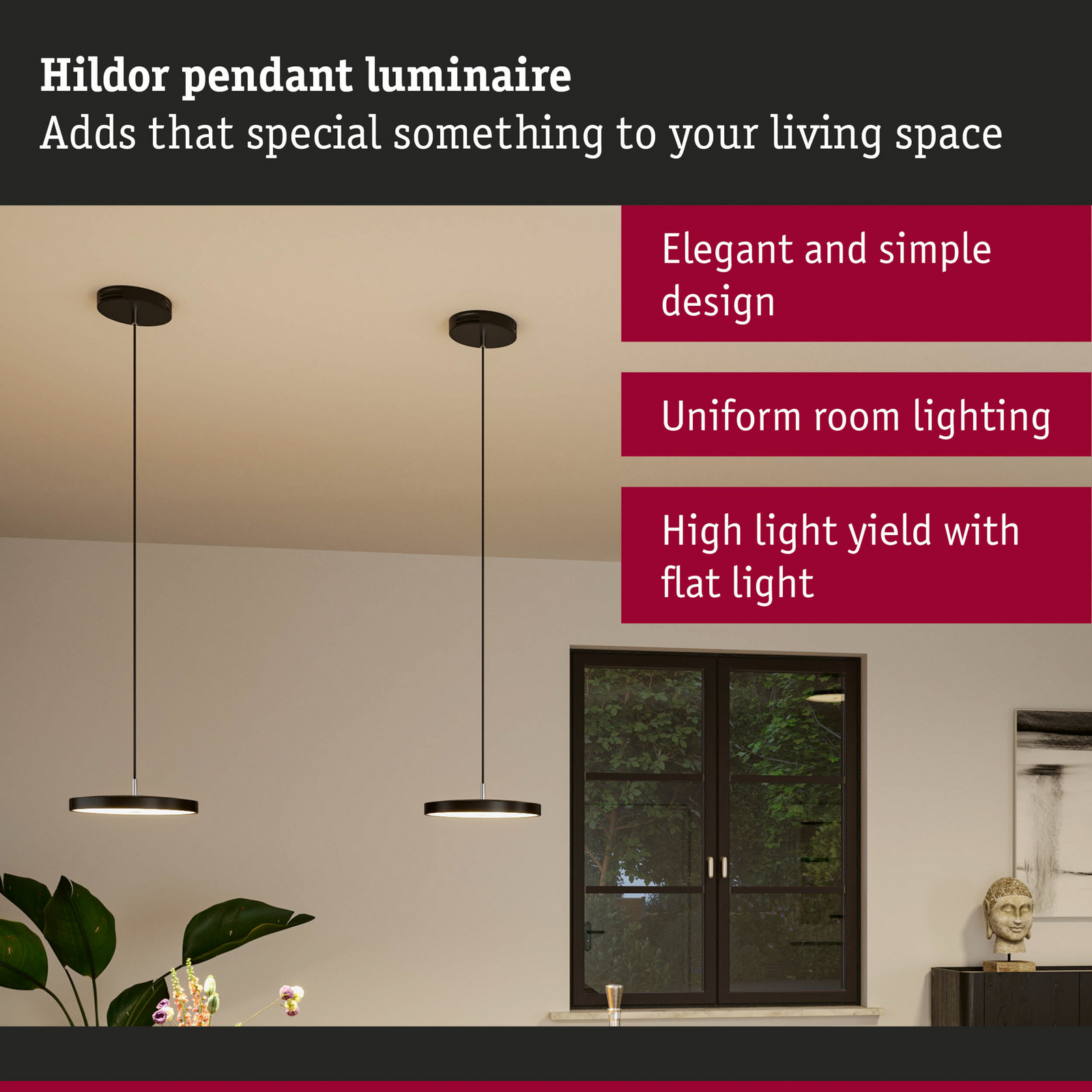 Hildor suspension LED noir ZigBee - Paulmann Hildor suspension LED noir ZigBee - Paulmann