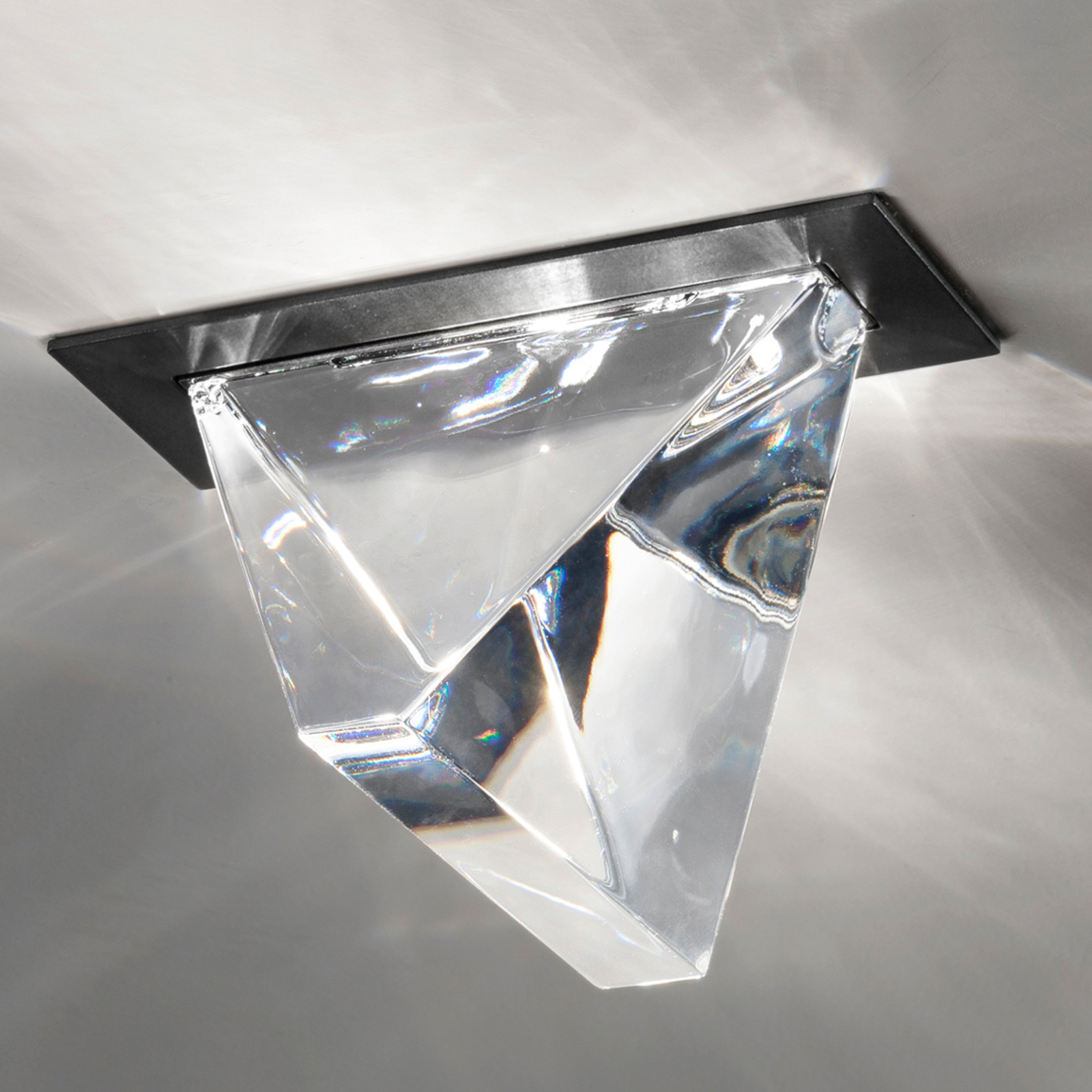Fabbian Tripla - LED-Deckeneinbauleuchte aus Glas