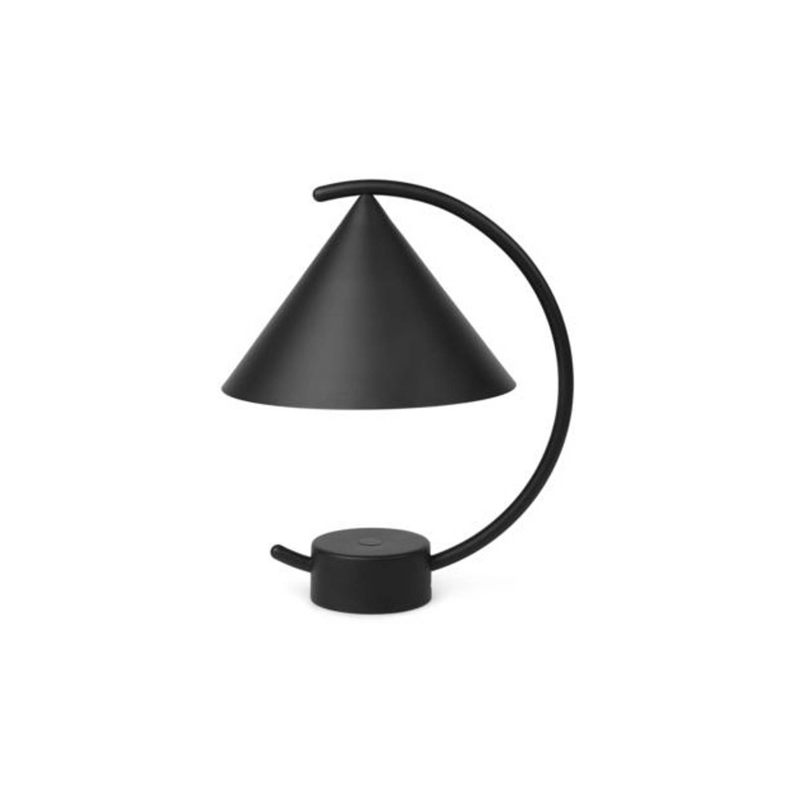 ferm LIVING LED dobíjacia stolová lampa Meridian, čierna, stmievateľná