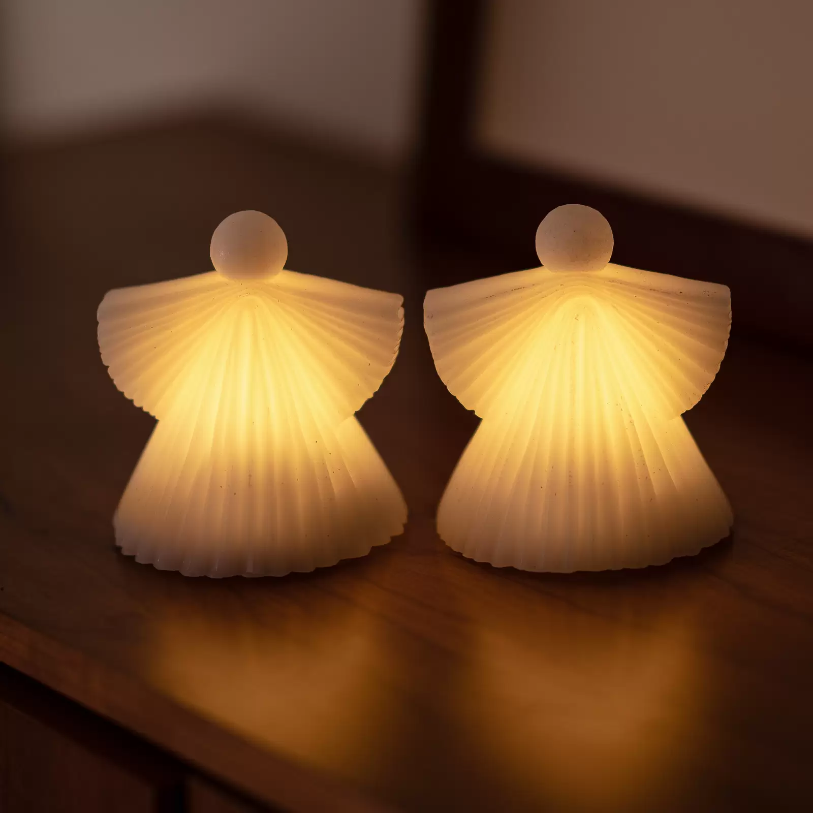 Figure déco LED Asta ange cire blanche, 10 cm, x2