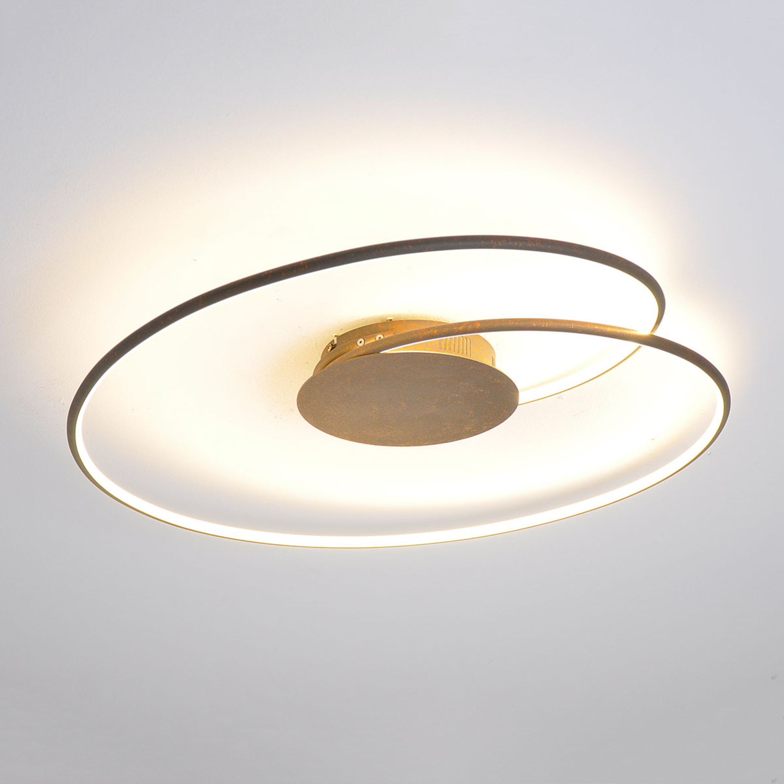 Smuk LED-loftslampe Joline i rustbrun