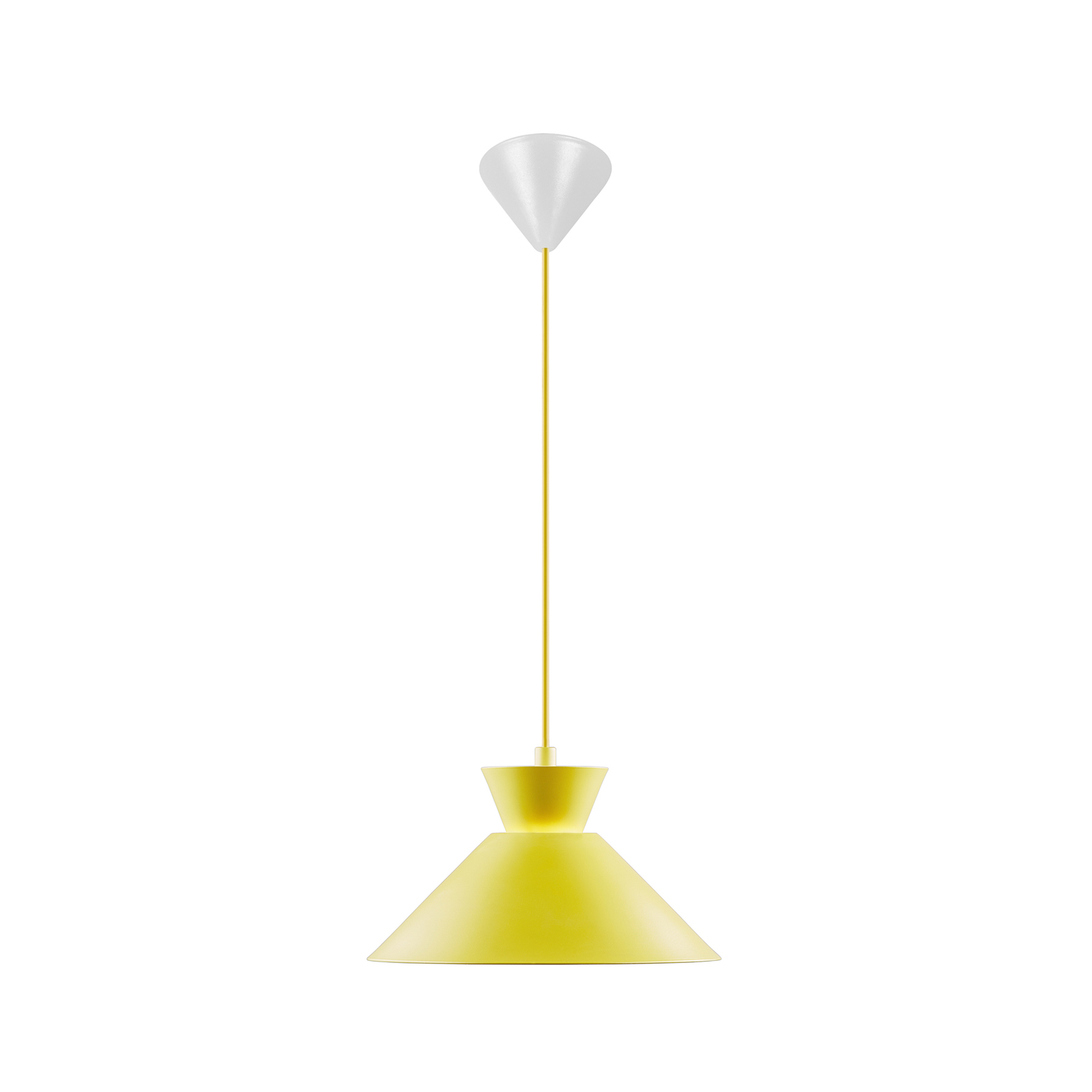 Lampă suspendată cu cadran cu abajur din metal, galben, Ø 25 cm