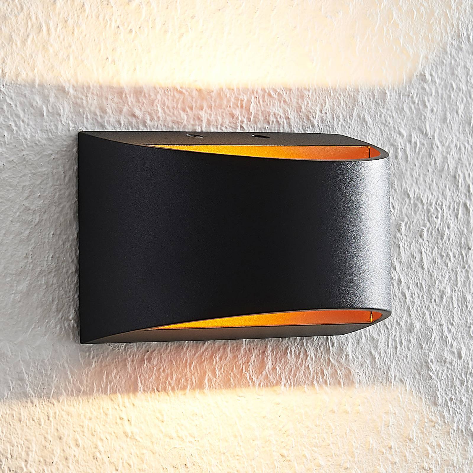 Arcchio Jasina LED-vegglampe halvrund svart