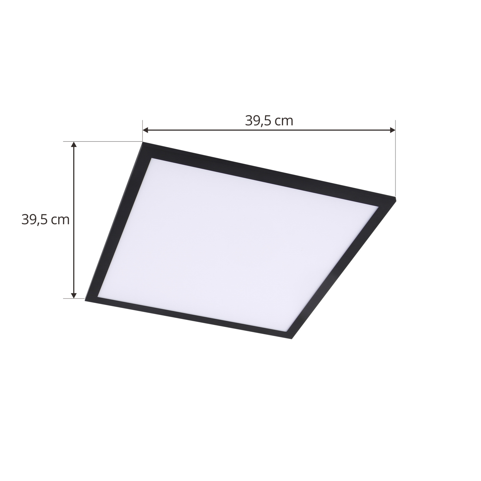 Lindby LED panel Enhife, fekete, 39.5x39.5 cm