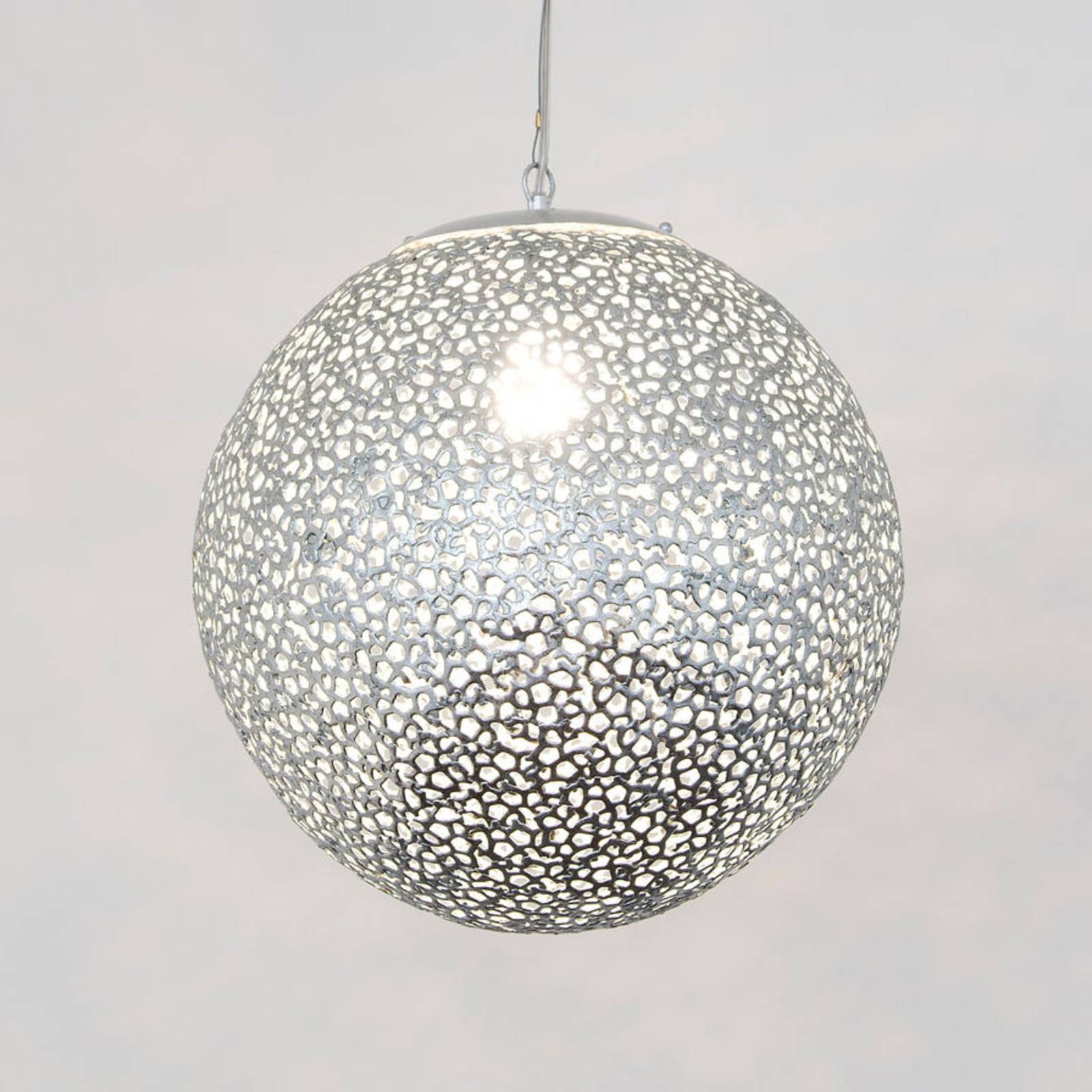 Holländer Utopistico hanging light in silver Ø 40 cm, for Living / Dining Room, iron, E27, 100 W