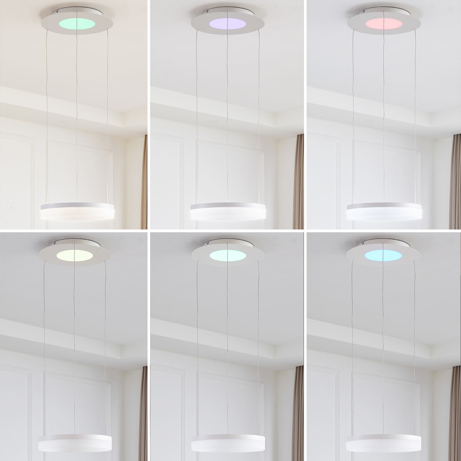 Lucande Smart LED závěsné světlo Squillo white Tuya RGBW CCT