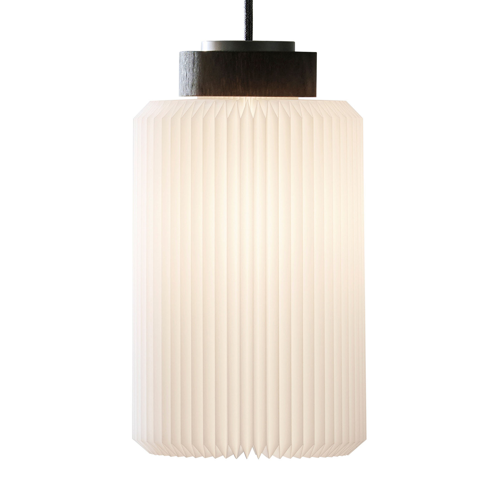 Le Klint LE KLINT Cylinder hanging light Ø 20 cm, for Living / Dining Room, plastic, wood, metal, fabric, E27, 20 W, energy efficiency: A++, H: 35 cm
