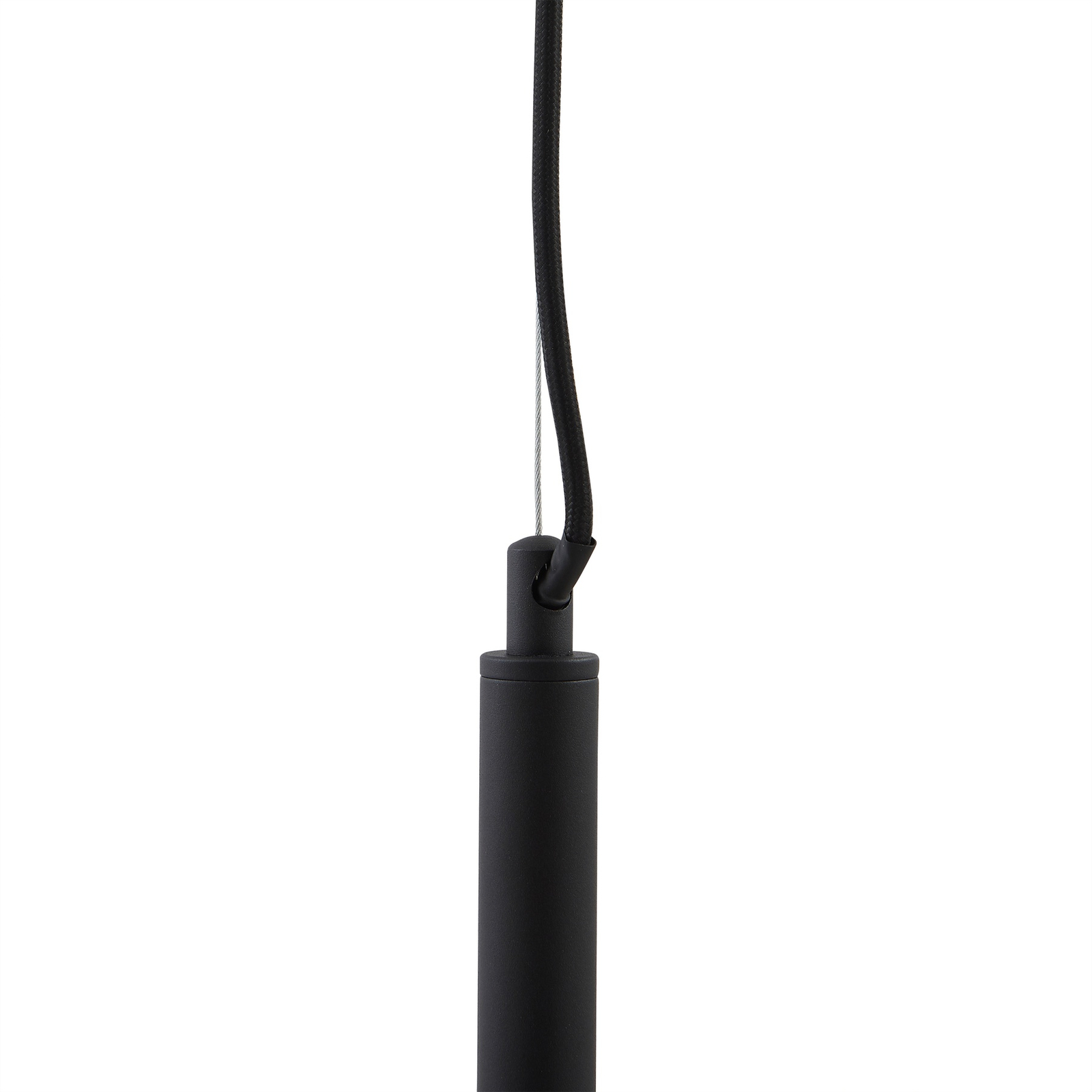 Lucande pendant light Aidas, black, metal, 6-bulb