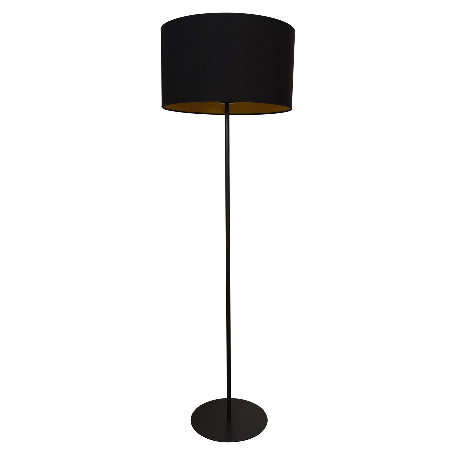 Golvlampa Roller, svart/guld, höjd 145 cm