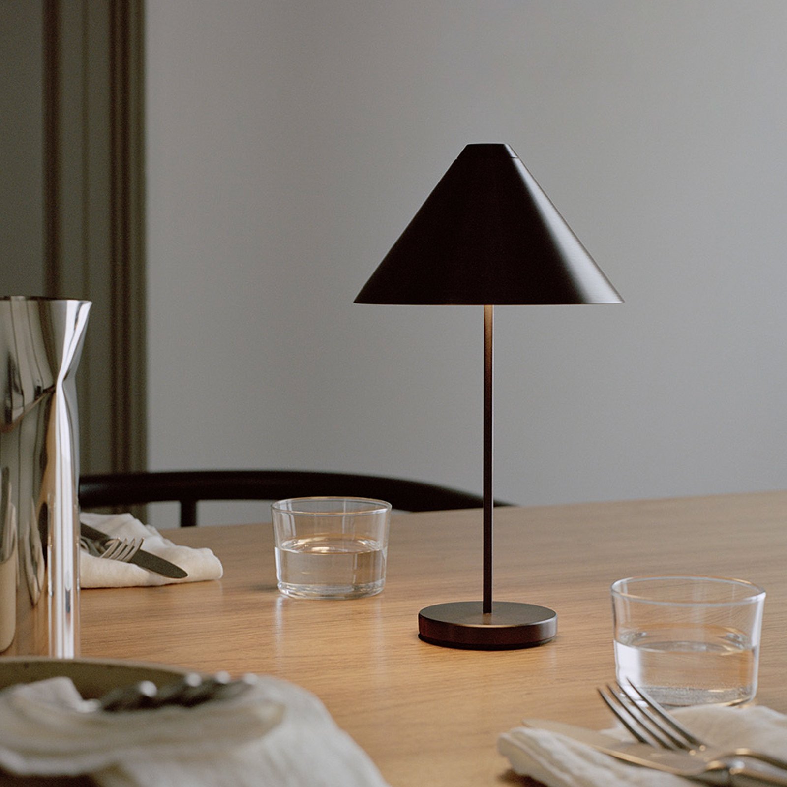 Brolly Prijenosni Stolna lampa Steel Crna - New Works