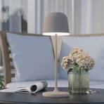 Lampe de table LED Mannera, batterie, sable