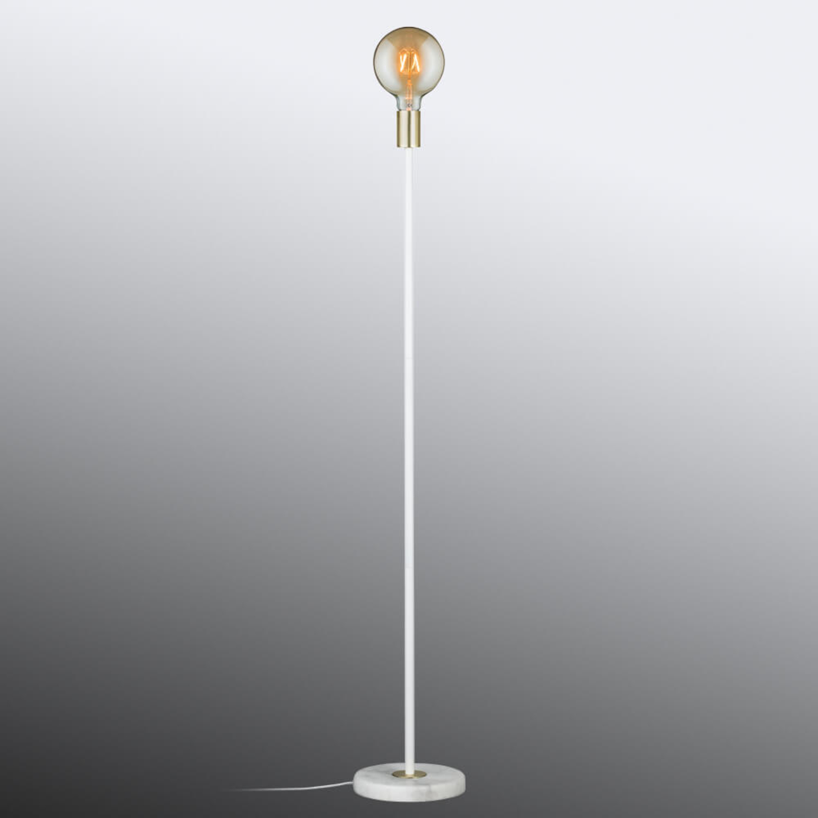 Paulmann Nordin stojaca lampa v bielo-zlatej
