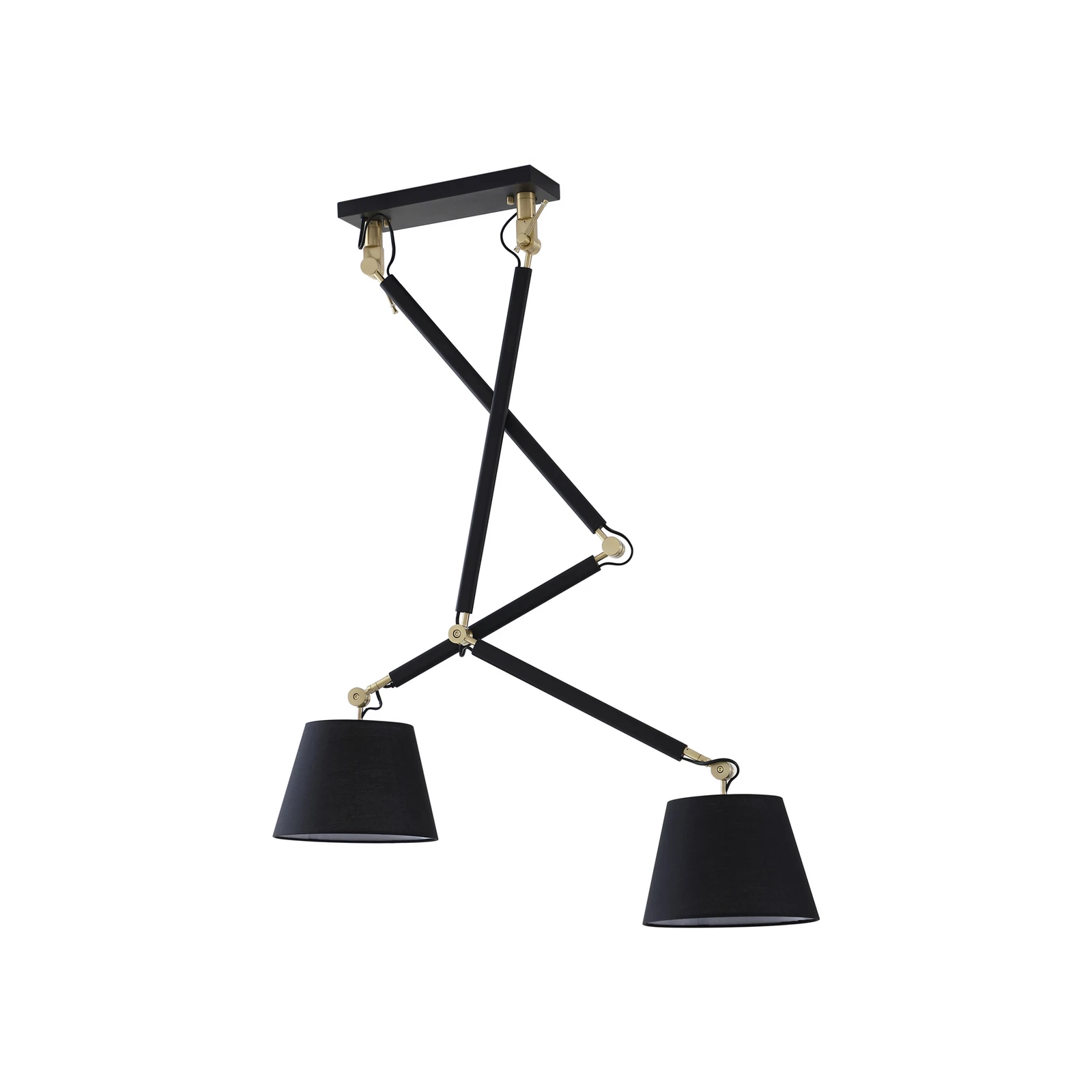 Lucande ceiling lamp Marvaine black/gold-coloured, adjustable