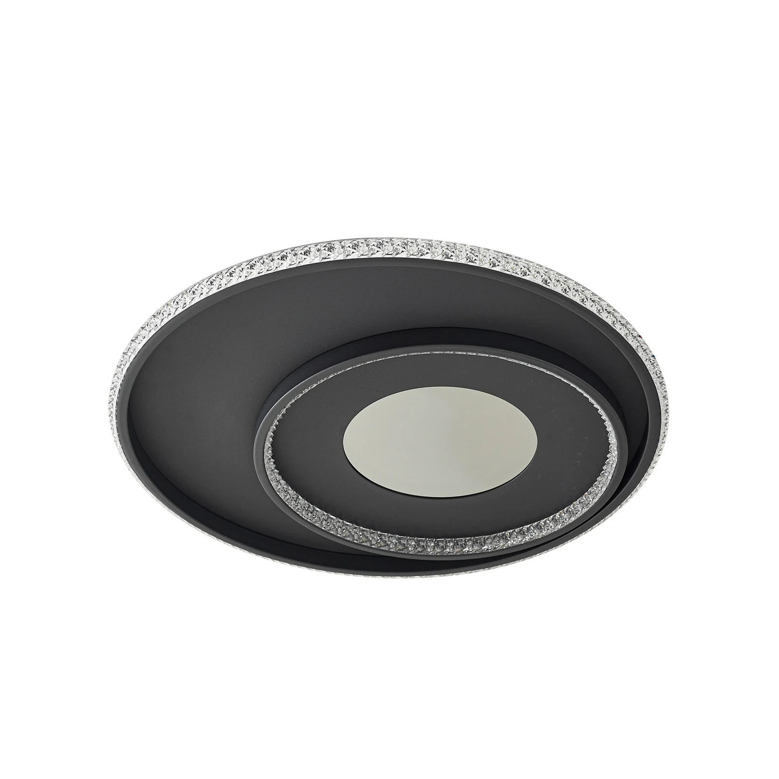 Lindby LED-loftlampe Inessa, Ø 51 cm, sort, CCT, dæmpbar