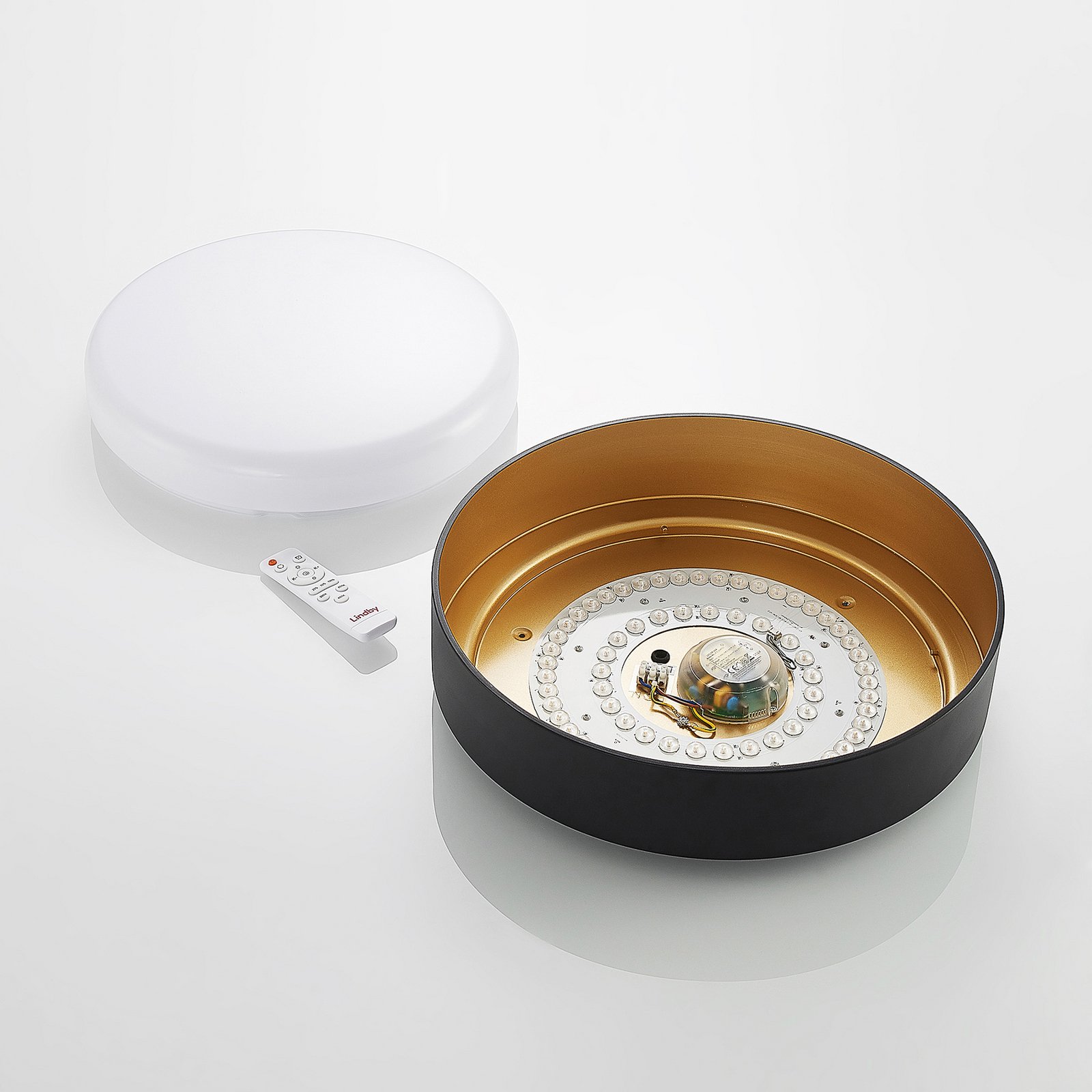 Gracjan Lámpara de Techo Black/Gold - Lindby