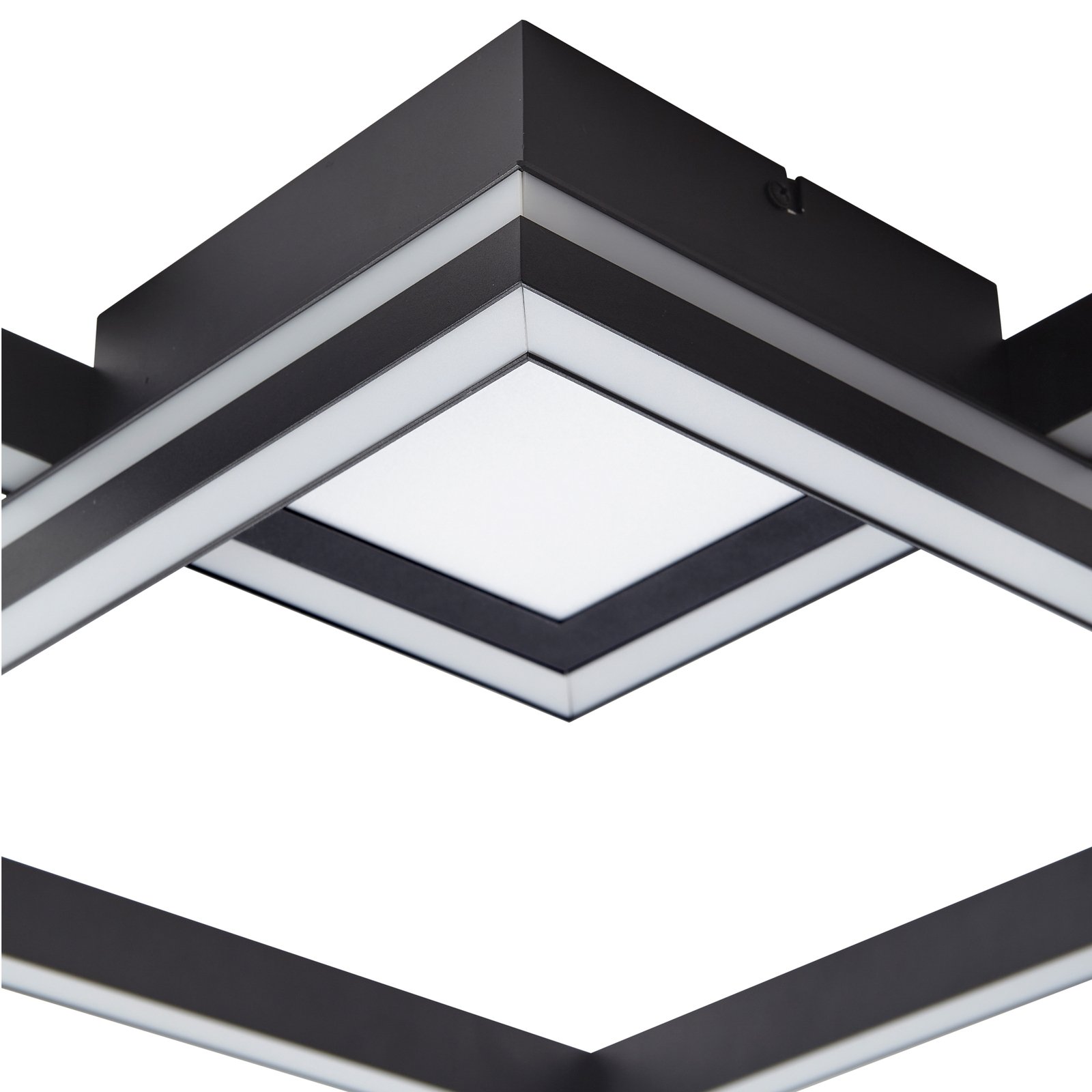 Stropní svítidlo Lucande Smart LED Tjado, čtvercové, 2 světla, 86,5 cm