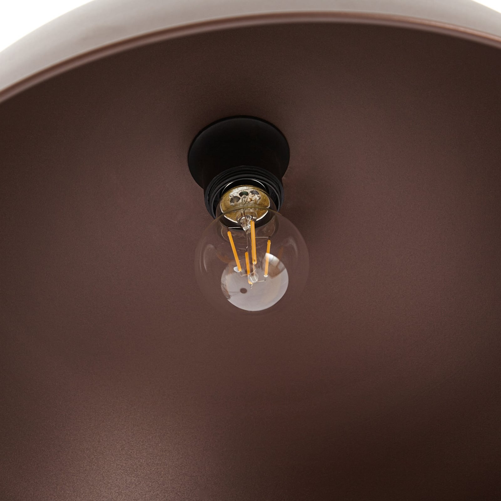 Lindby Jonera booglamp, bruin, 185 cm, metaal, E27