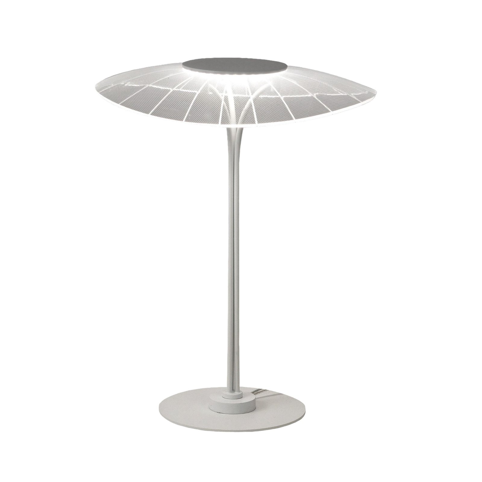 LED table lamp Vela, white/transparent, 36cm, acrylic, dimmable