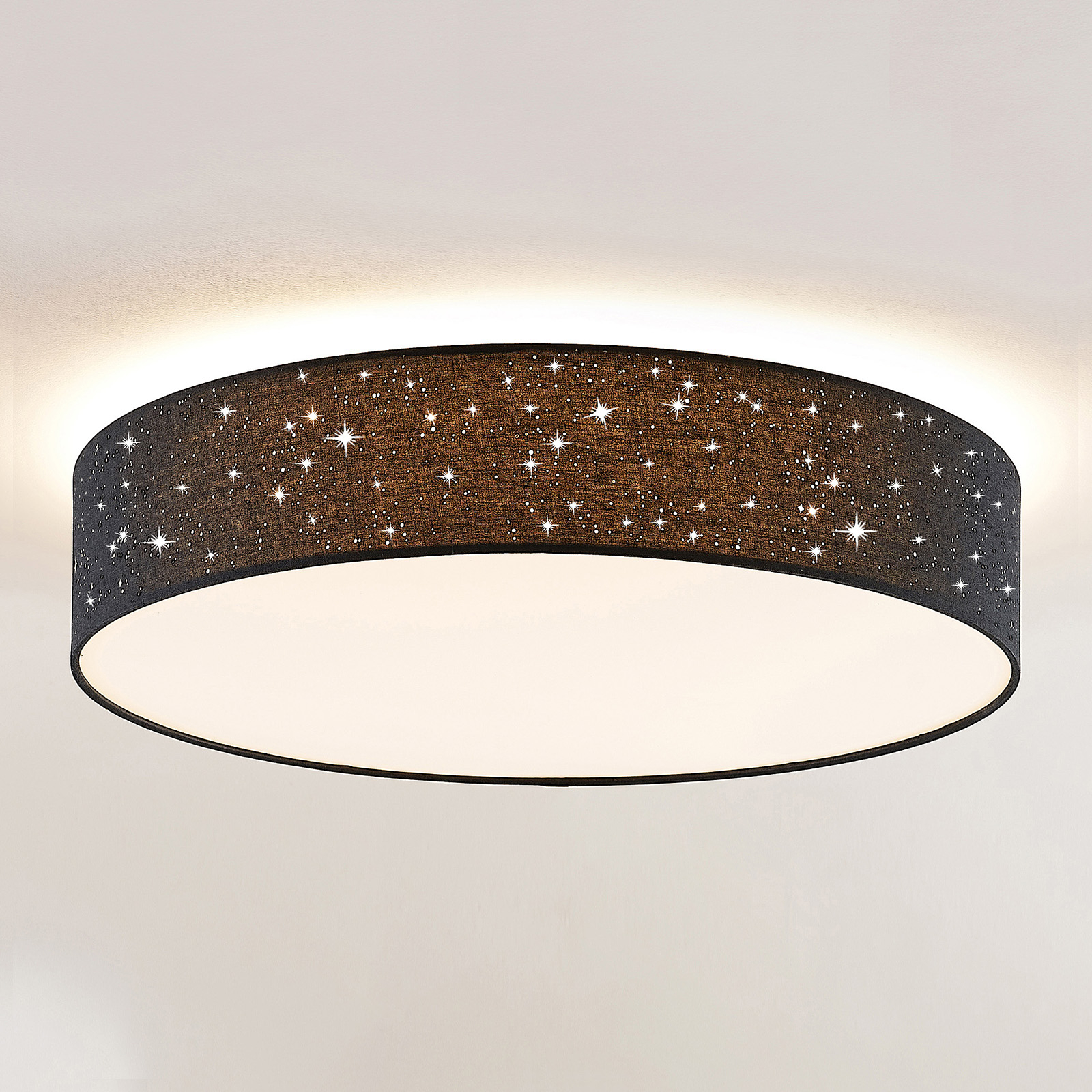 Lindby Ellamina LED plafondlamp, 60 cm, zwart