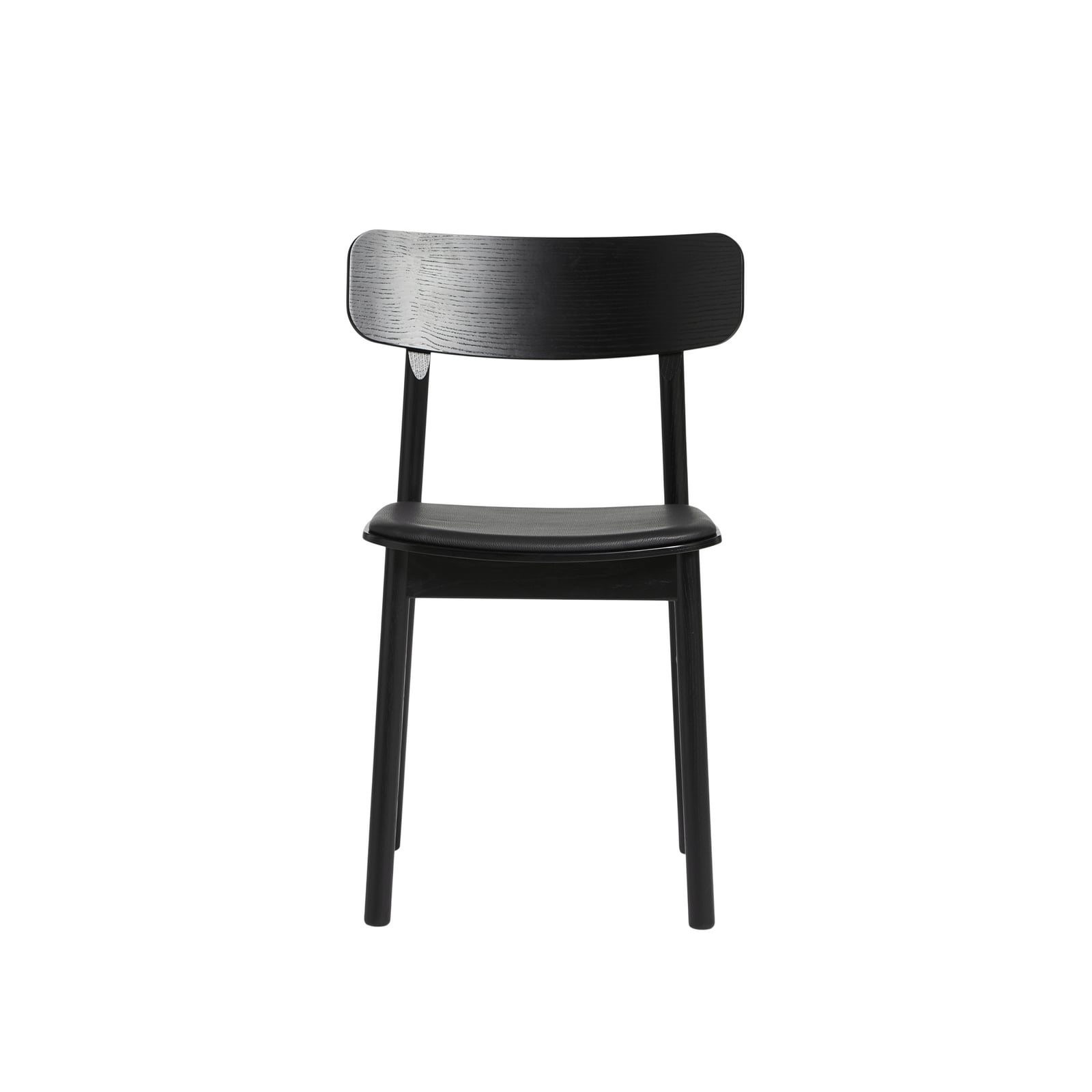 Chaise Soma, noire, cuir, hauteur 79 cm, frêne - Woud Chaise Soma, noire, cuir, hauteur 79 cm, frêne - Woud