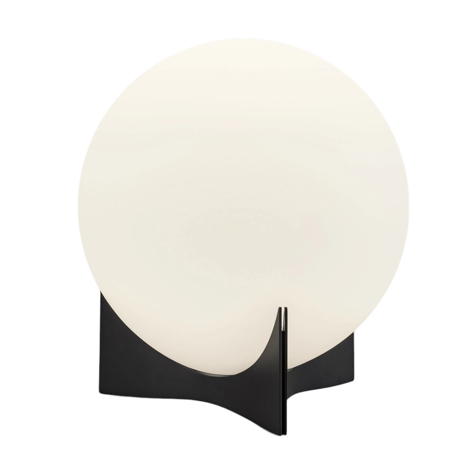 Terzani tafellamp Oscar, zwart, Ø 20 cm, opaalglas