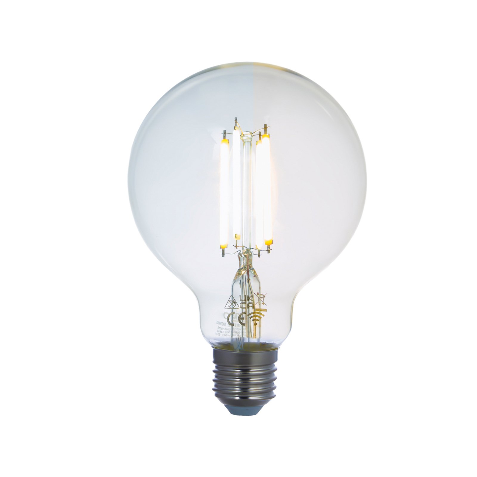 LUUMR Smart LED, sett med 3, glødetråd, E27, G95, 7W, klar, Tuya
