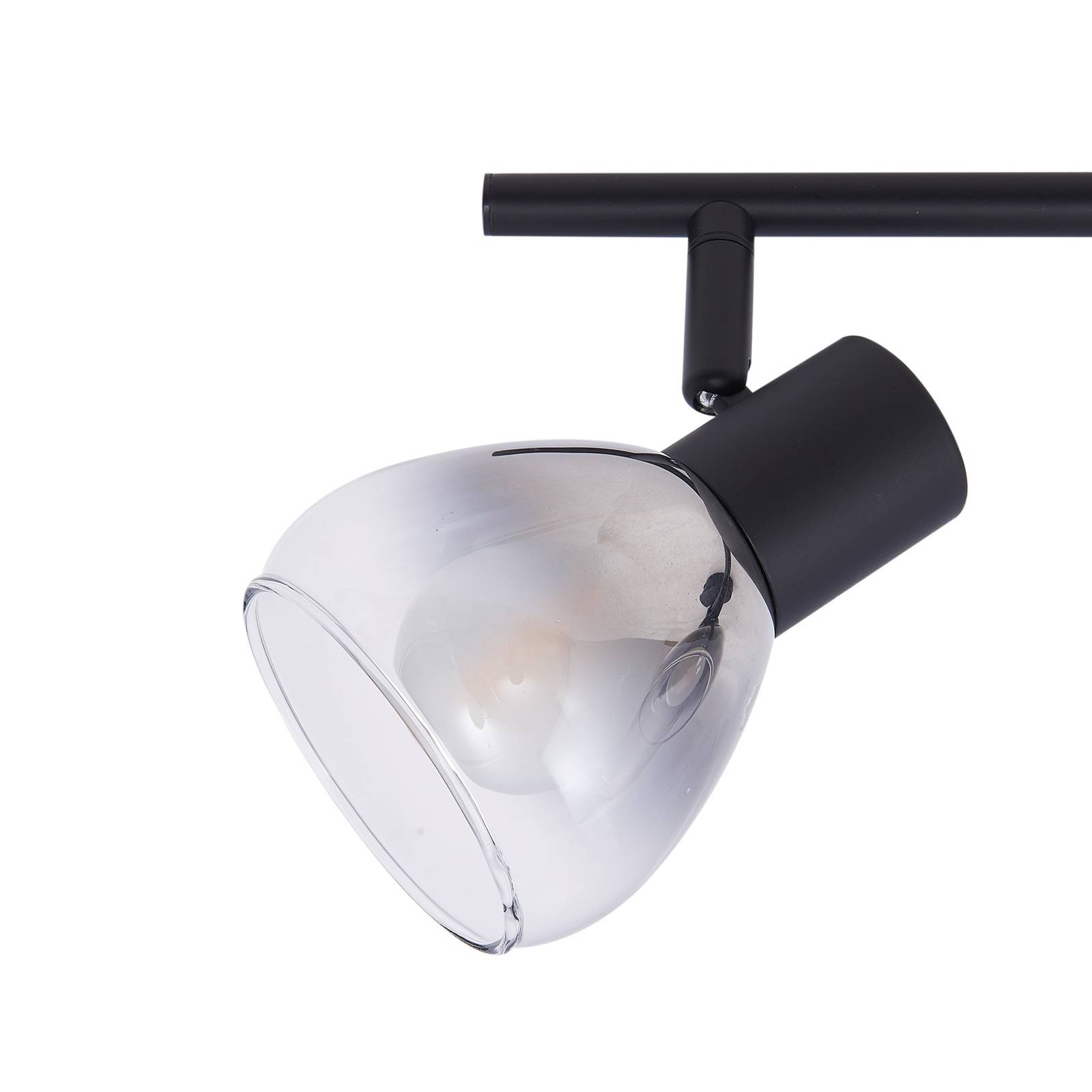 Lampa sufitowa Lindby Pendura, 4-punktowa, czarna, szkło