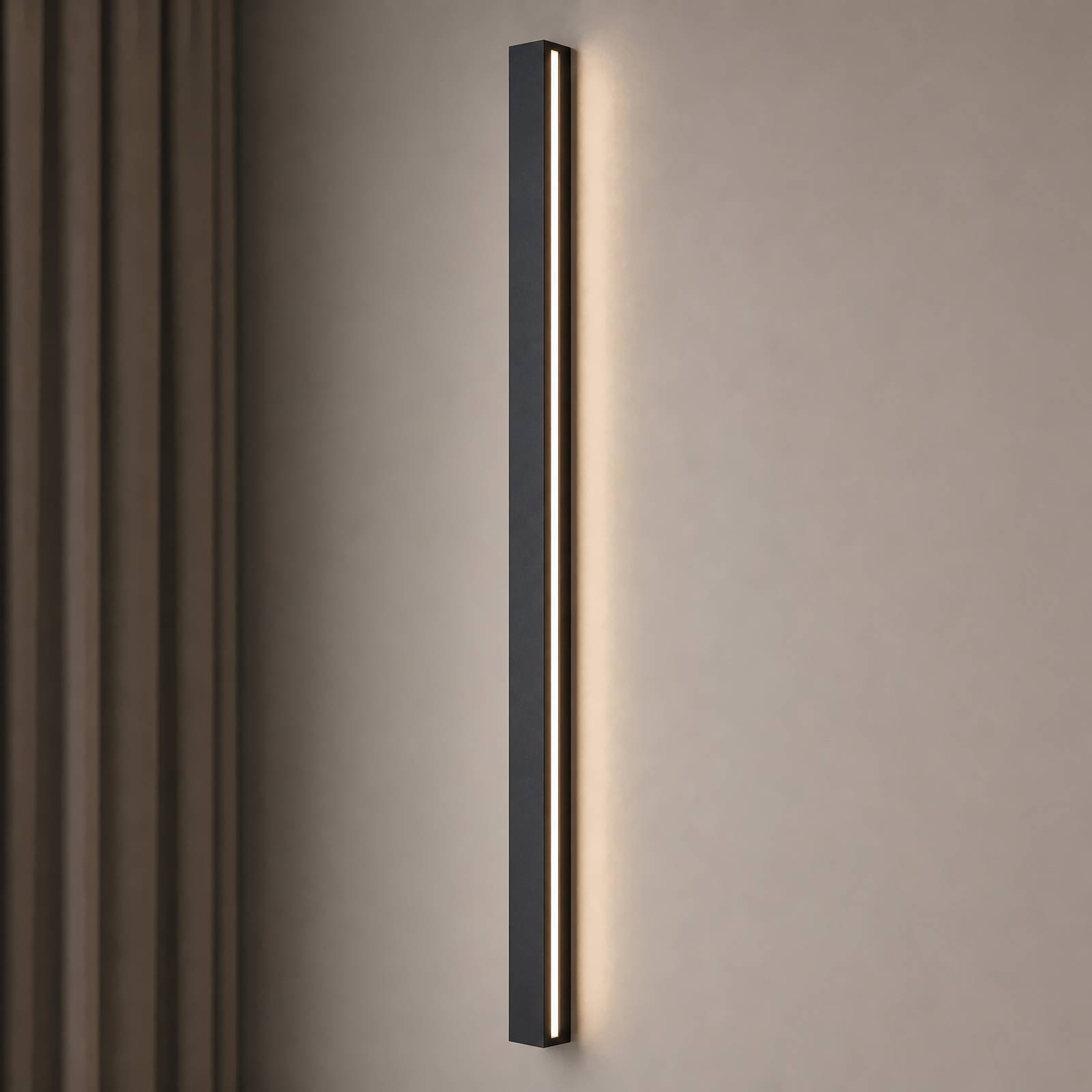 Kinkiet LED Lucande Kinsley, 90 cm, czarny, ściemniany, CCT