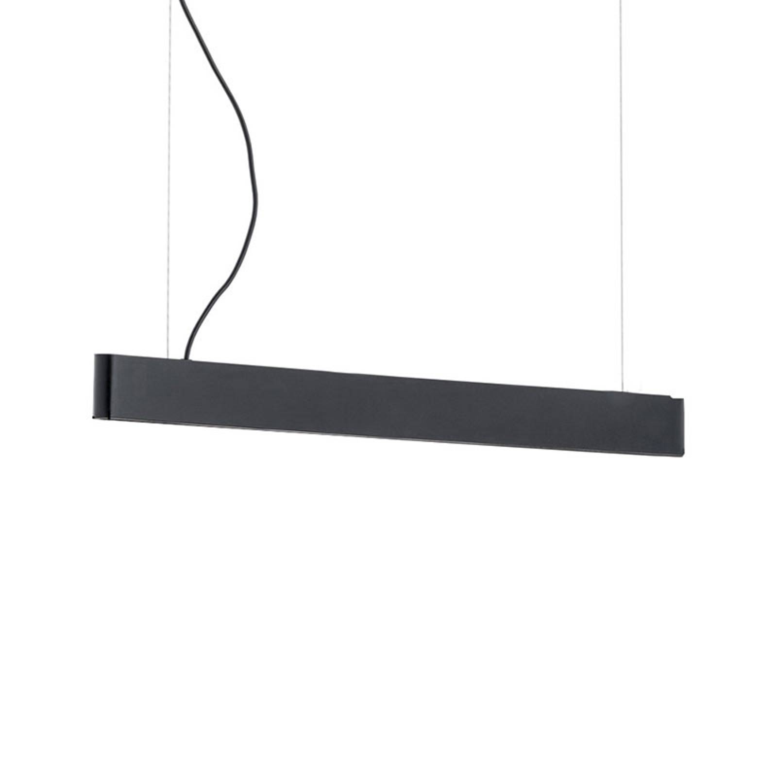 Suspension LED Abbon, abat-jour bois noir 70cm