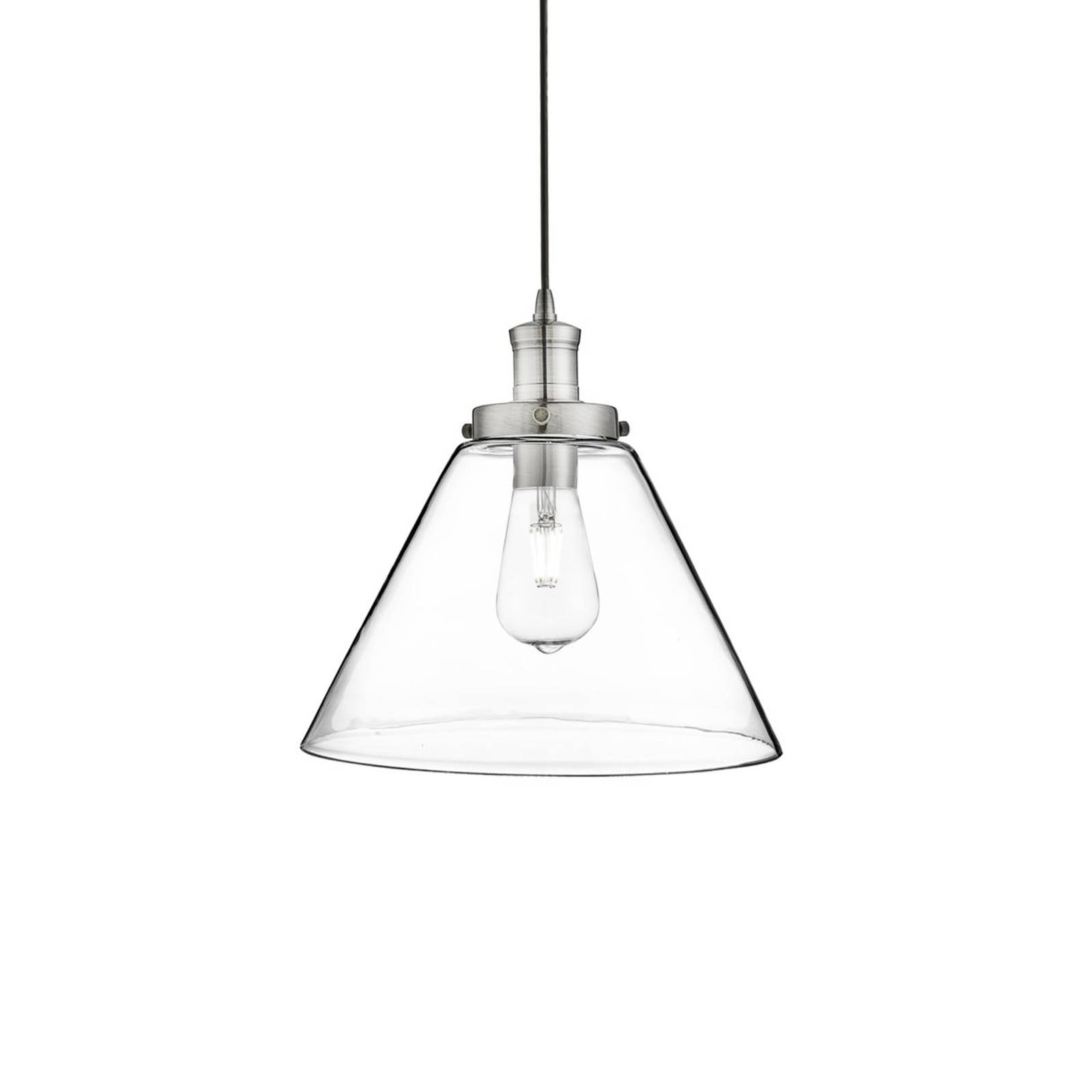 Searchlight Suspension Pyramid argent/clair verre Ø 29 cm E27