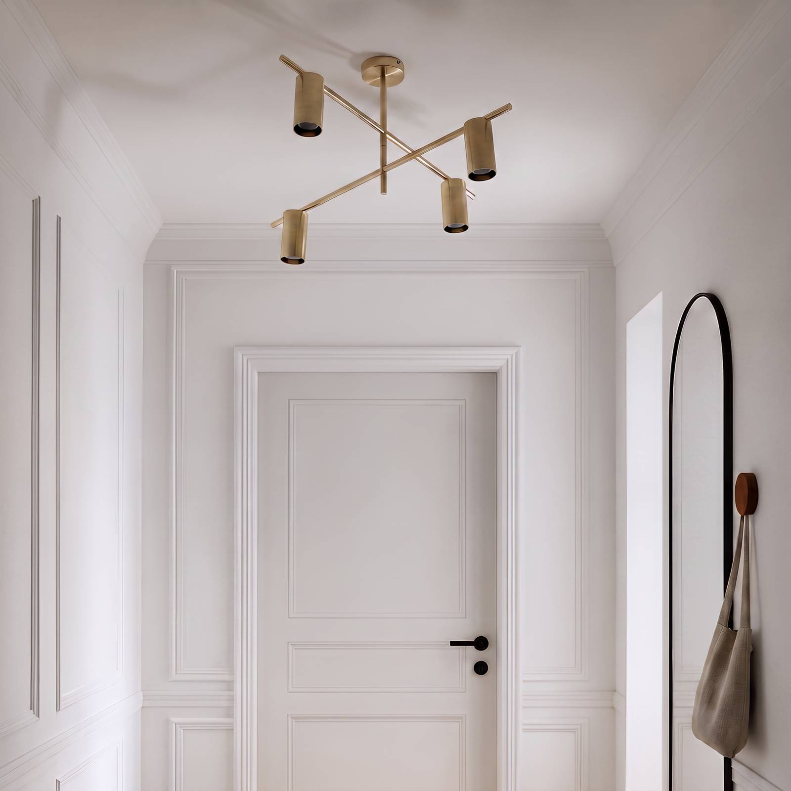 Lampa sufitowa Lindby Marilou, mosiężna, 4-punktowa, Ø 70 cm