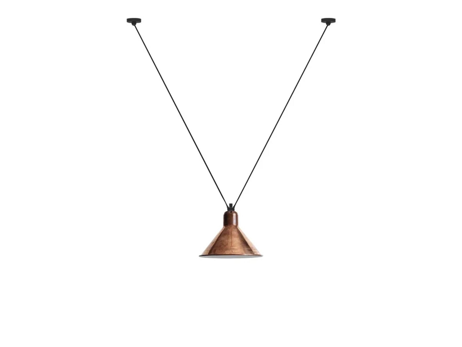 323 XL Závěsná Lampa Conical Raw Copper/White - Lampe Gras