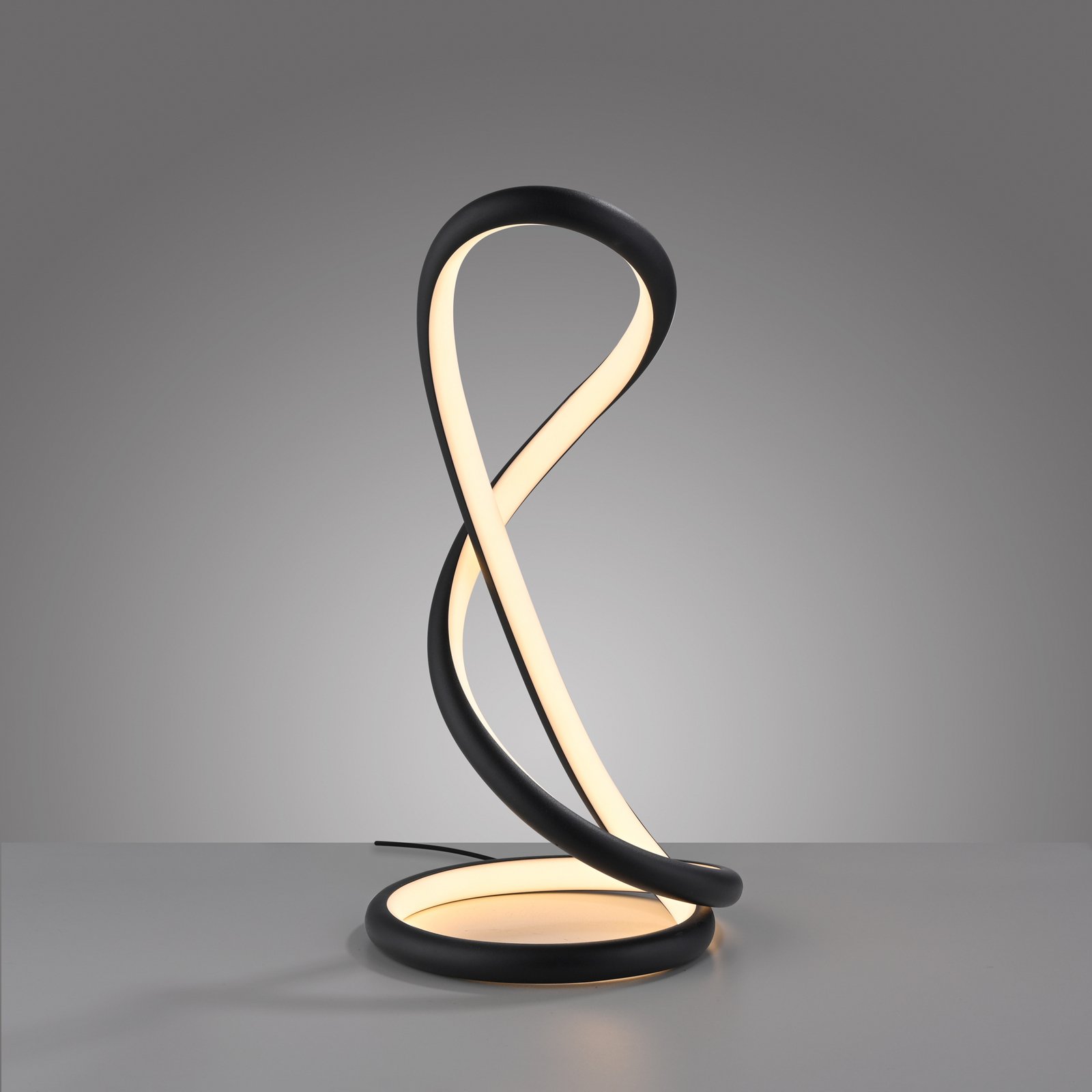 Paul Neuhaus LED stalo lempa Twist, juoda, aukštis 42 cm