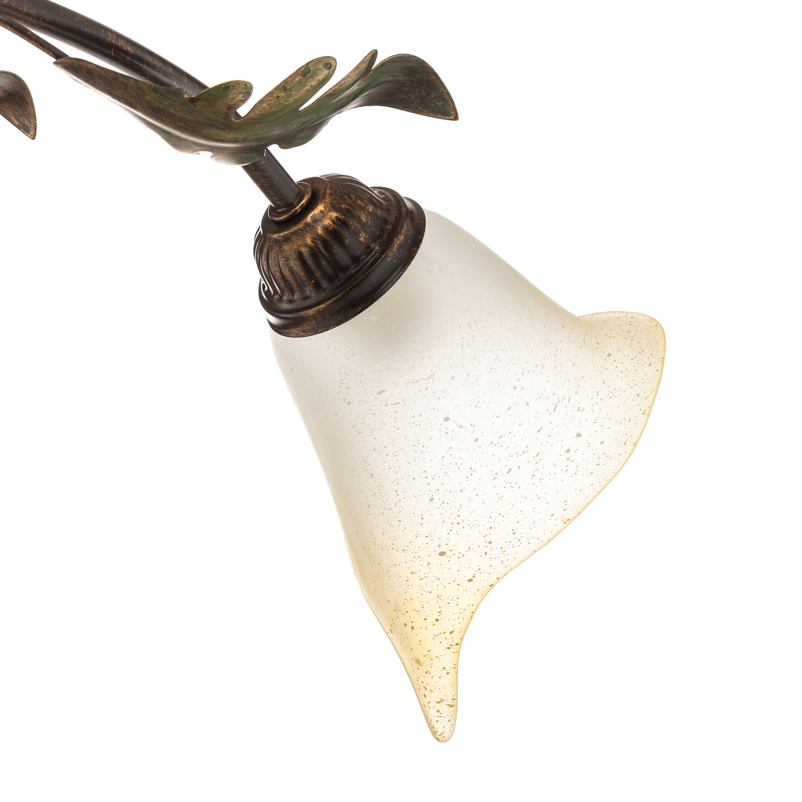 Quercia 3-bulb ceiling lamp cream/bronze/green