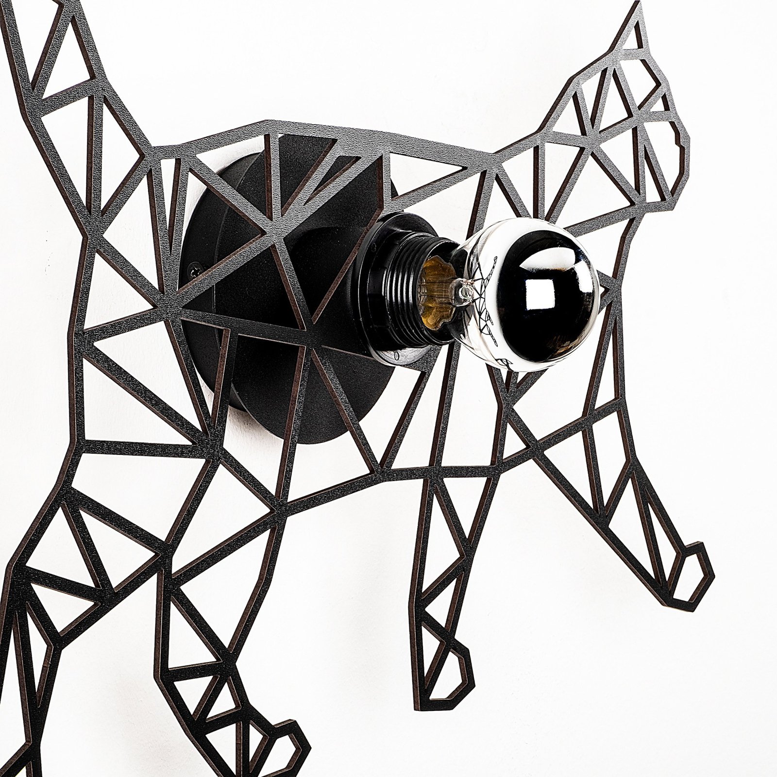 Стенна лампа W-041, лазерно изрязана, дизайн на черна котка