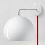 Nyta Tilt Globe Wall applique câble rouge, blanche
