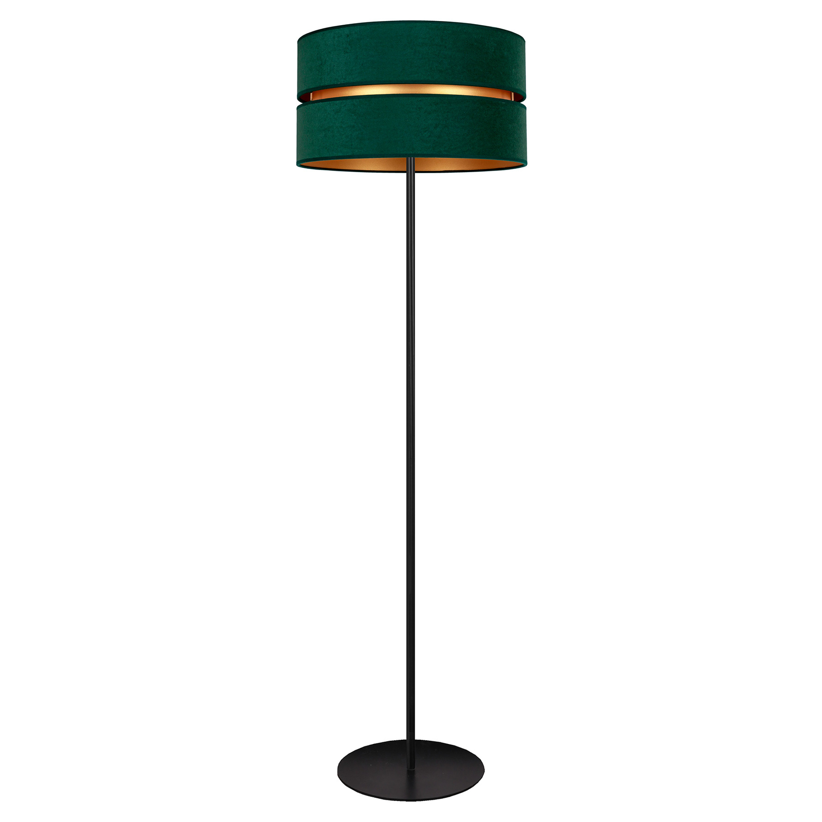 Lámpara de pie Duo, verde/oro, Ø 40 cm 1 luz