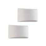 Lindby wall light Heiko, set of 2, up/down, plaster, white