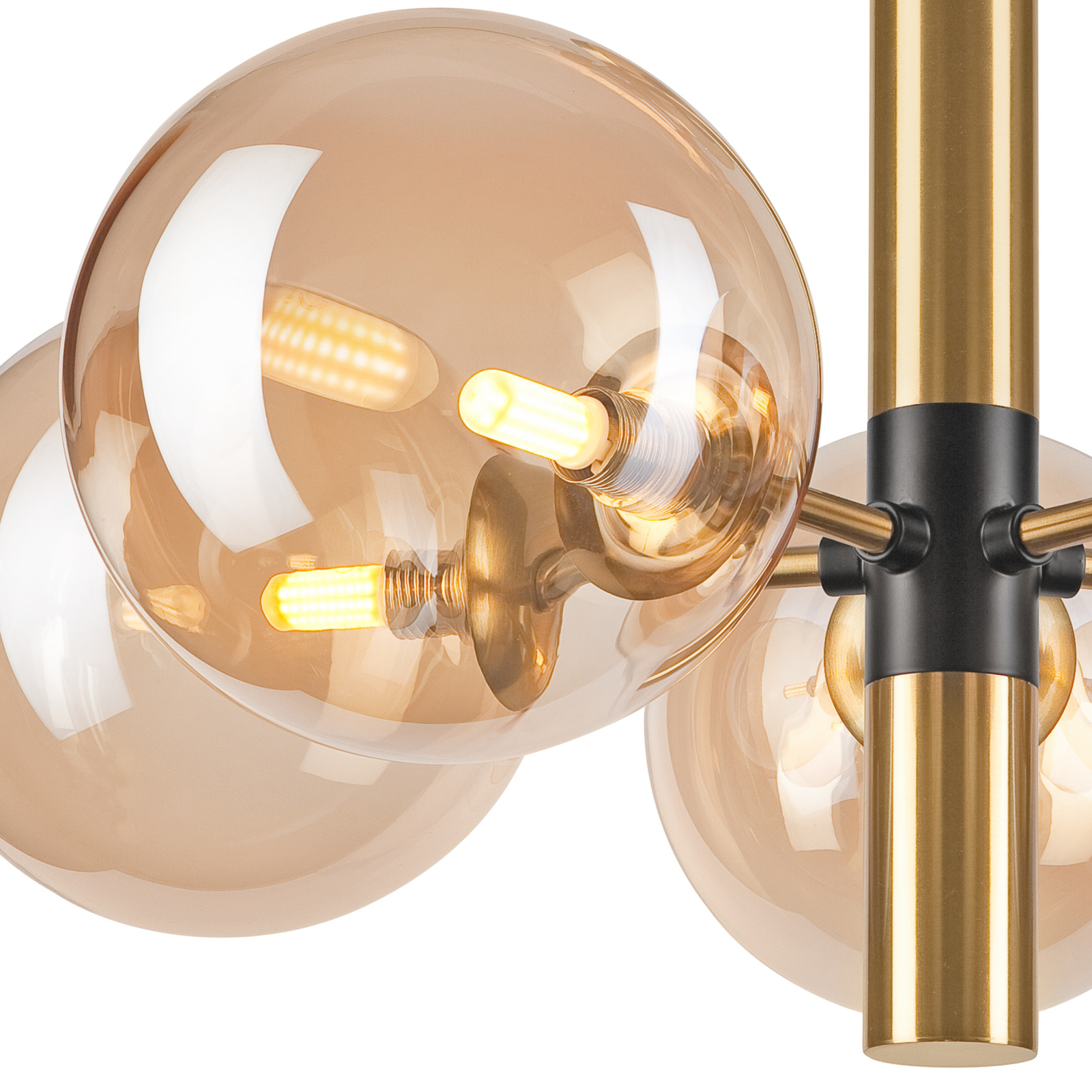 Natalia ceiling light, 5-bulb, glass, gold