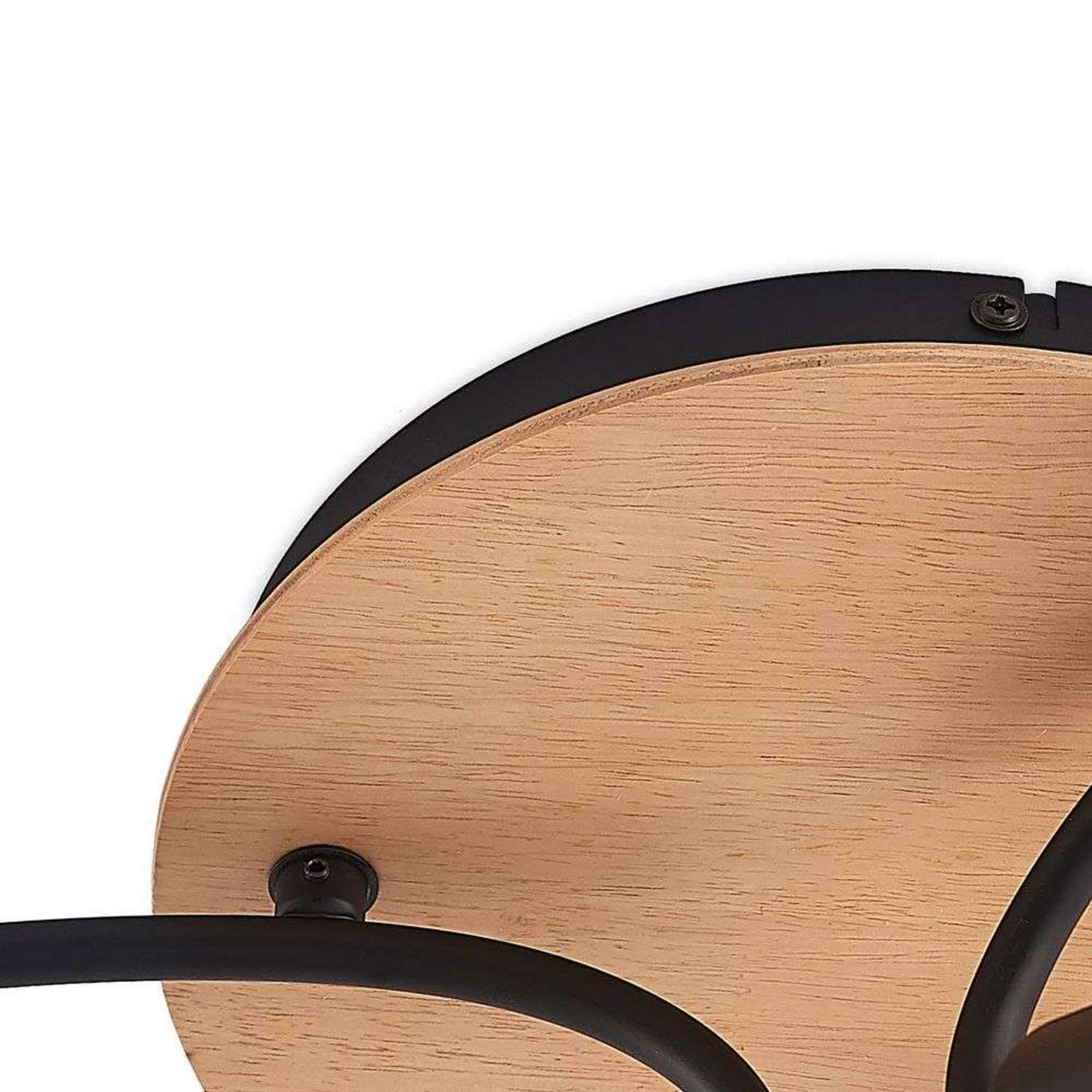 Eridia 6 Round Lámpara de Techo Black/Wood - Lindby