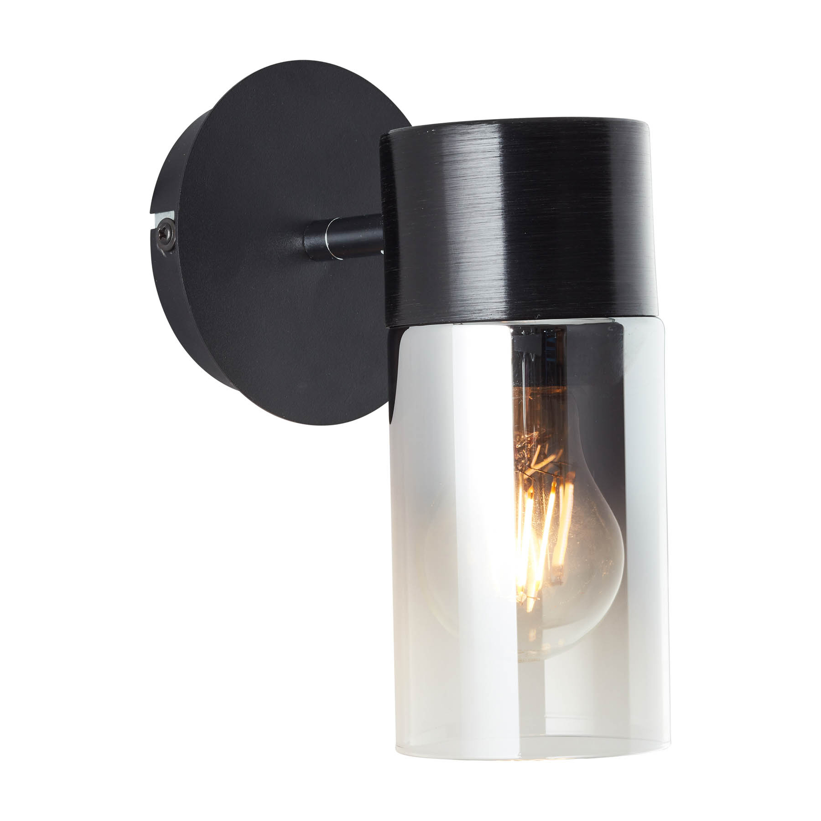 Alia wall spotlight, one-bulb, black/smoke