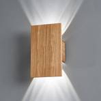 LED stenska svetilka Shine-Wood hrast 4xLED 15x25cm